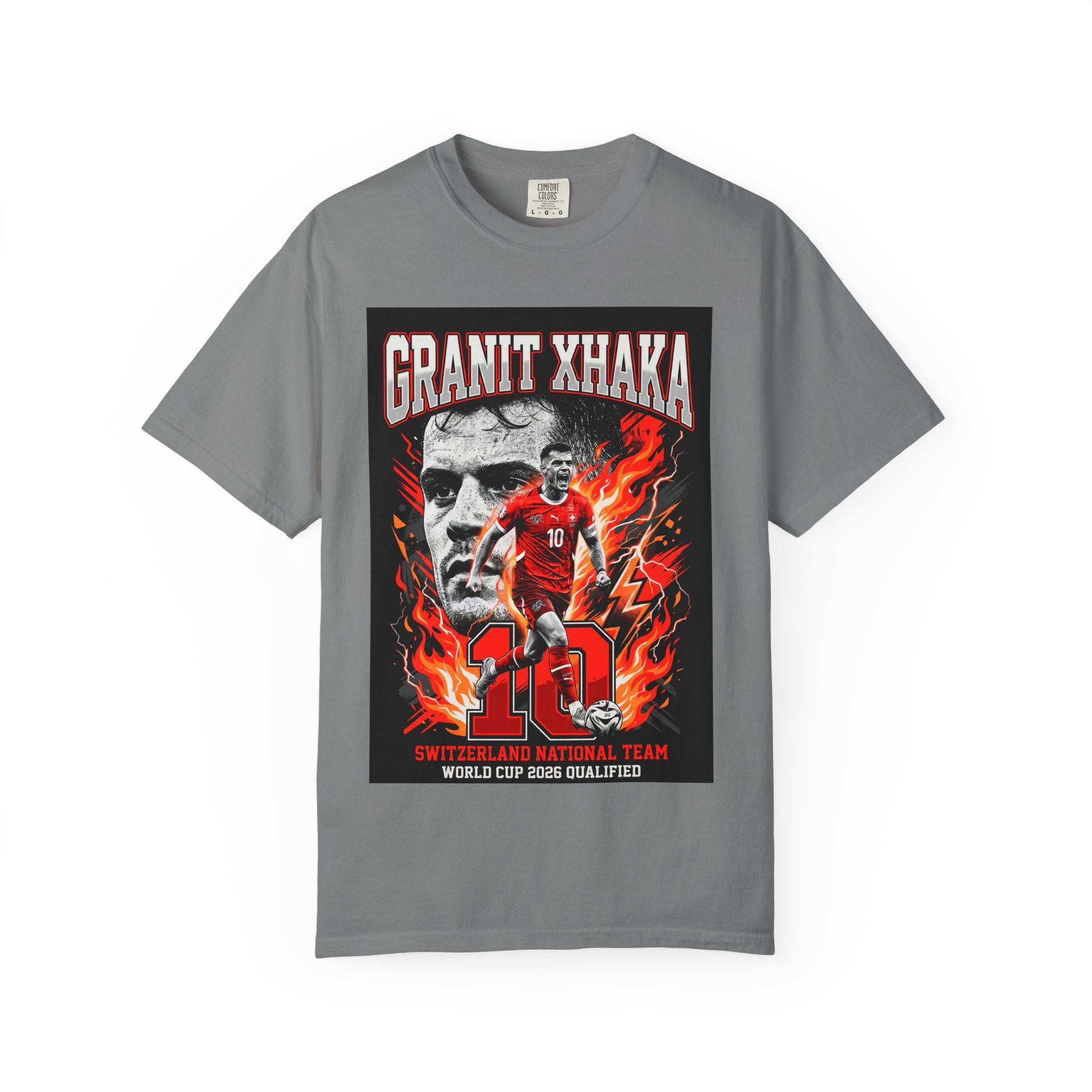 Soccer Star Graphic T-shirt | World Cup 2026 Back Print,Switzerland Flag, Gift for him, Collectible