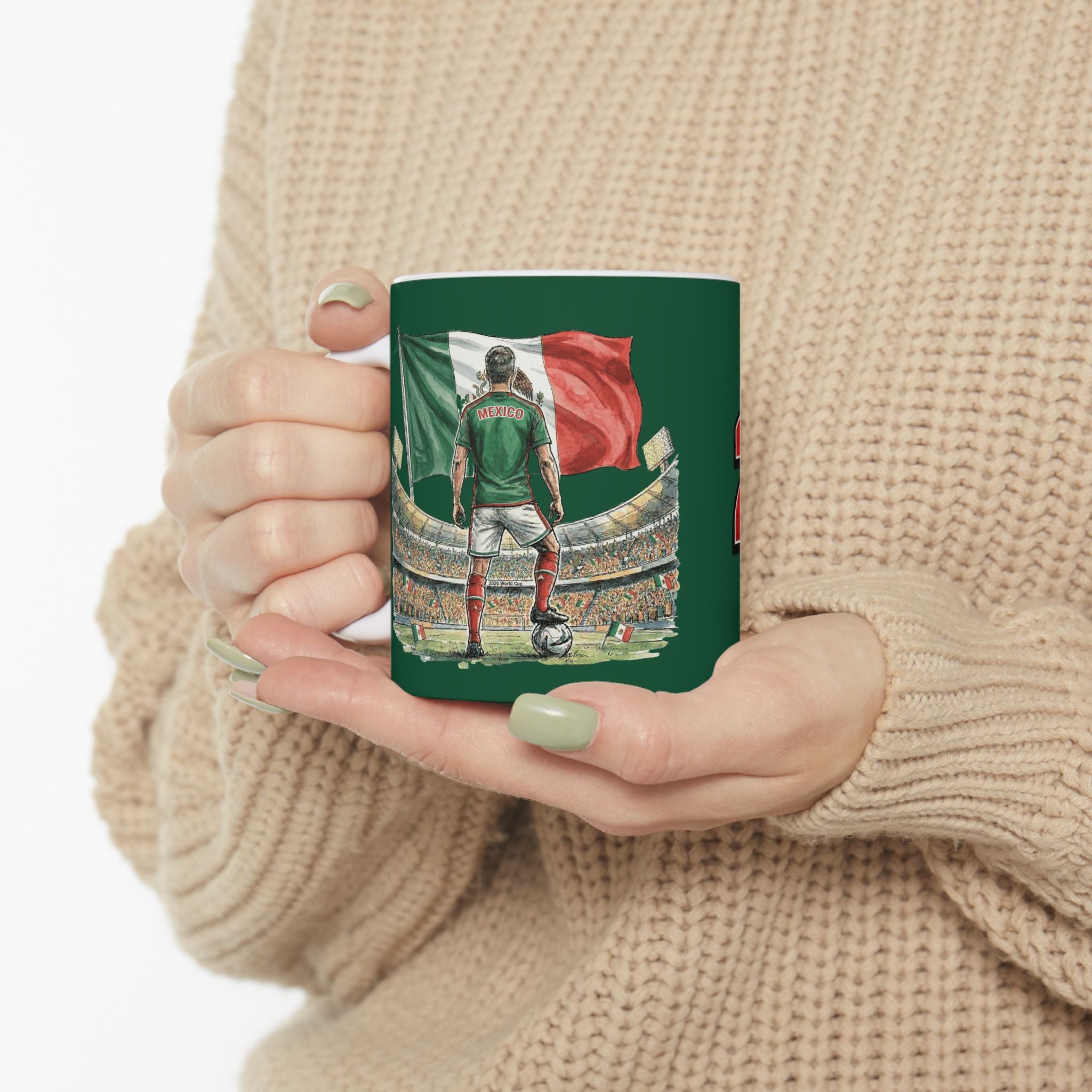 Mexico World Cup 2026 Soccer Mug, Ceramic Cup, Mexico Flag, Gift For Soccer Fan