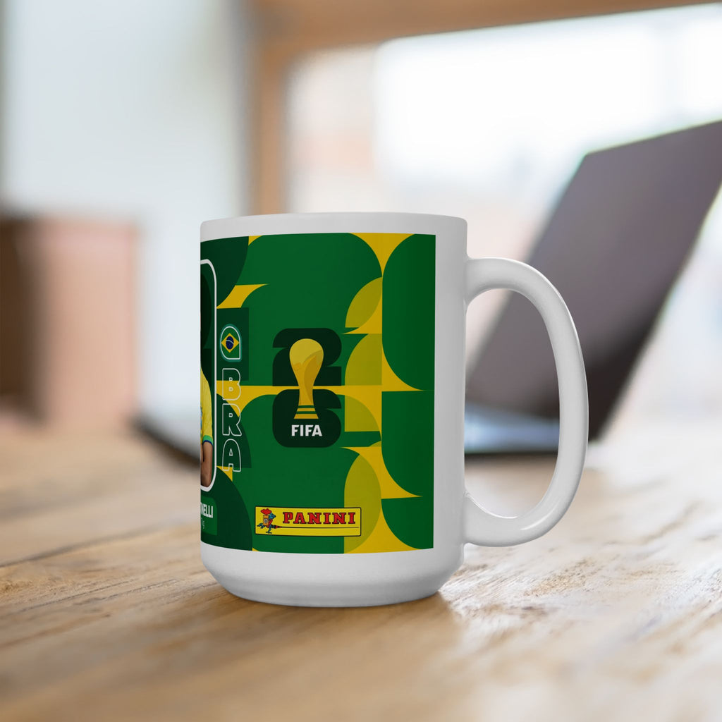 Brazil Soccer Player Gabriel Martinelli Mug — Ceramic Coffee Cup (11oz/15oz), World Cup 2026 Mugs