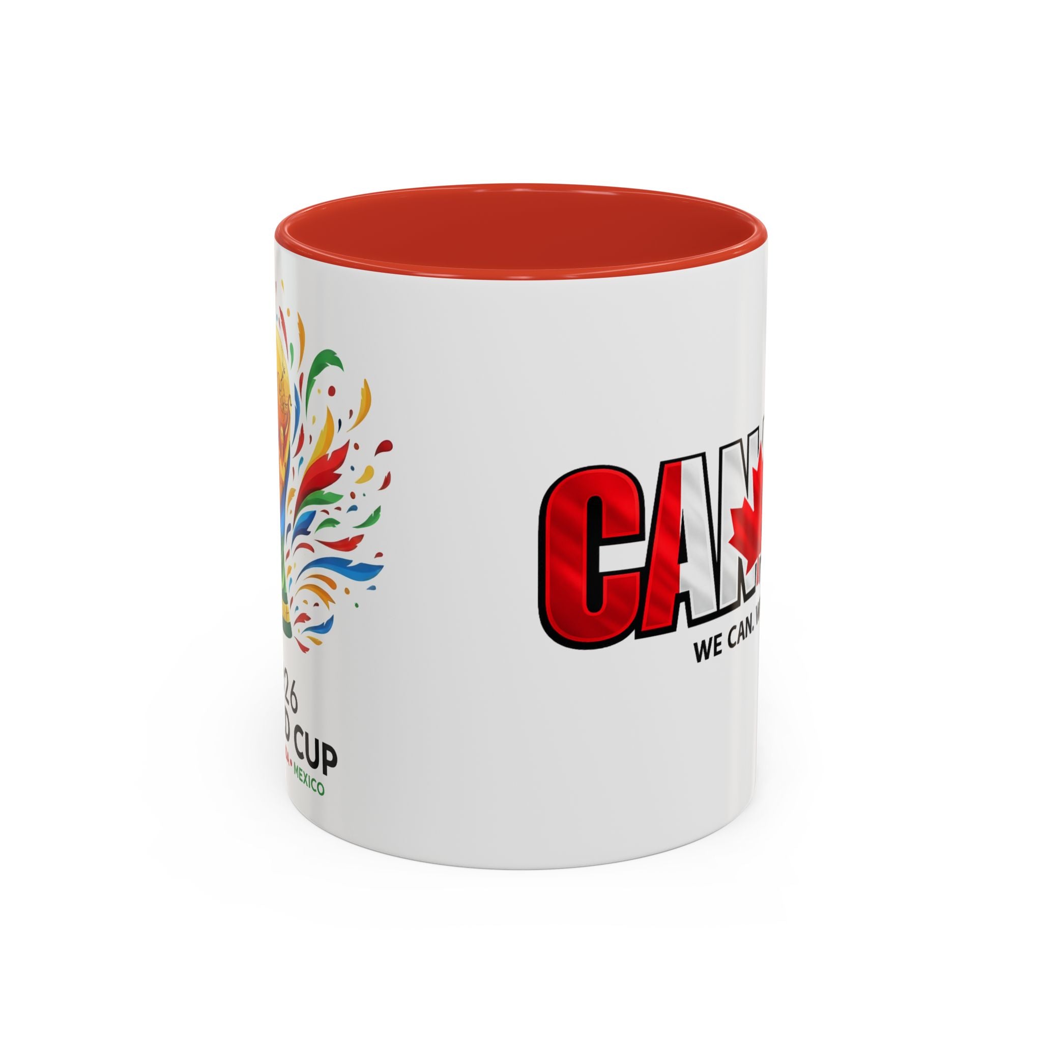 Canada Maple Leaf Text Coffee Mug | We Can. We Will. World Cup 2026, Canada Flag, Gift for Dad