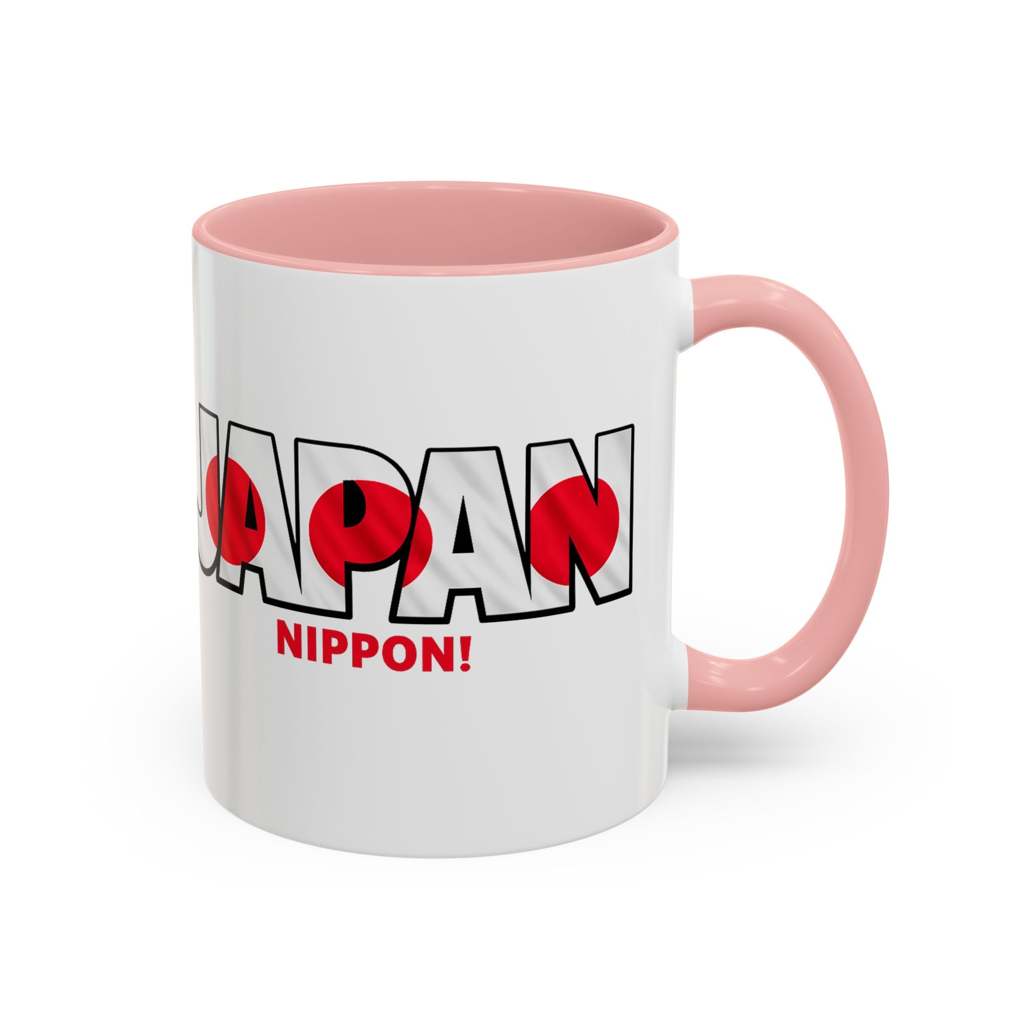 Japan Nippon Text Accent Mug | Flag Lettering Coffee Cup, World Cup 2026, Gift for Dad