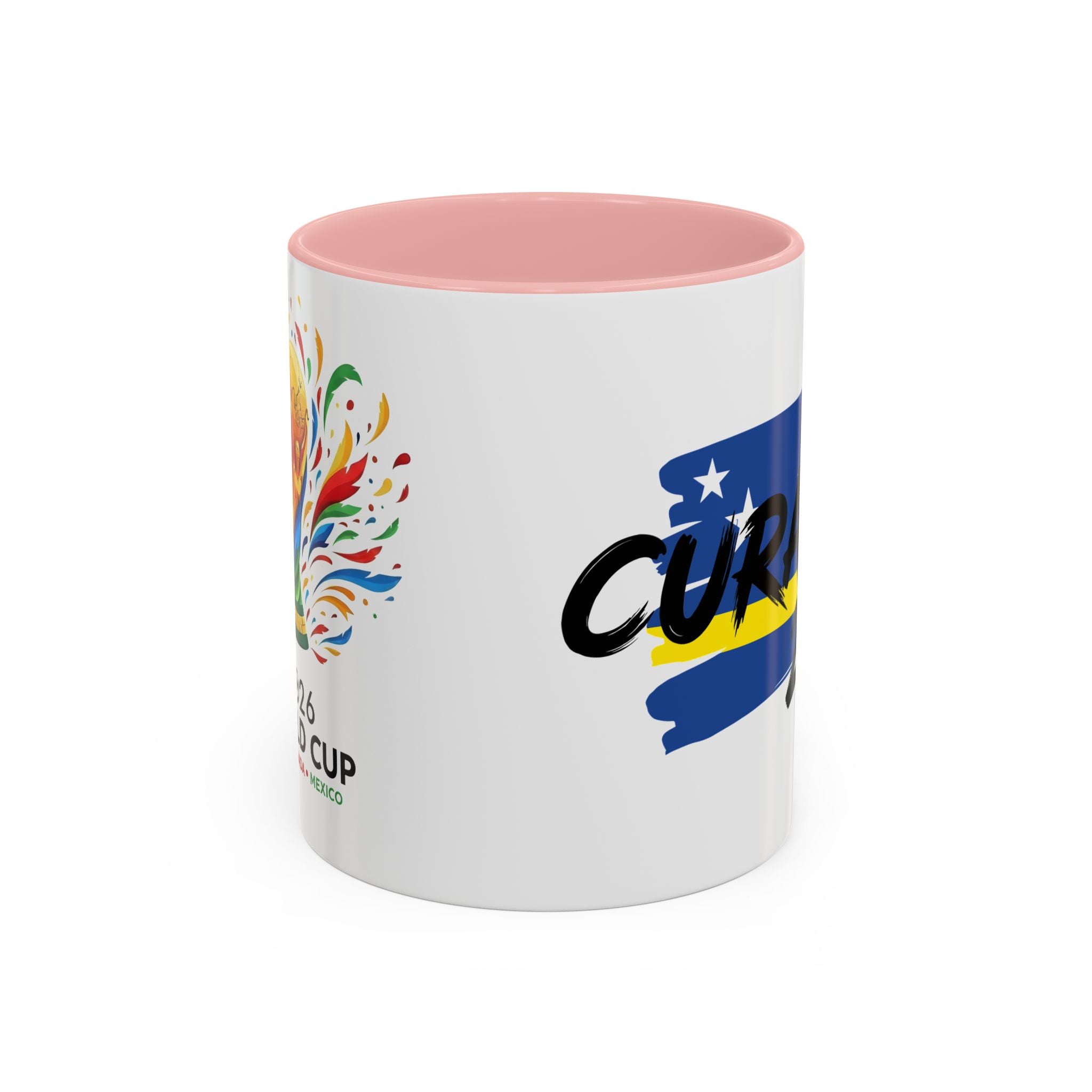 Curaçao 2026 Soccer Flag Accent Coffee Mug | 11oz 15oz,Soccer World Cup 2026, Gift For Dad