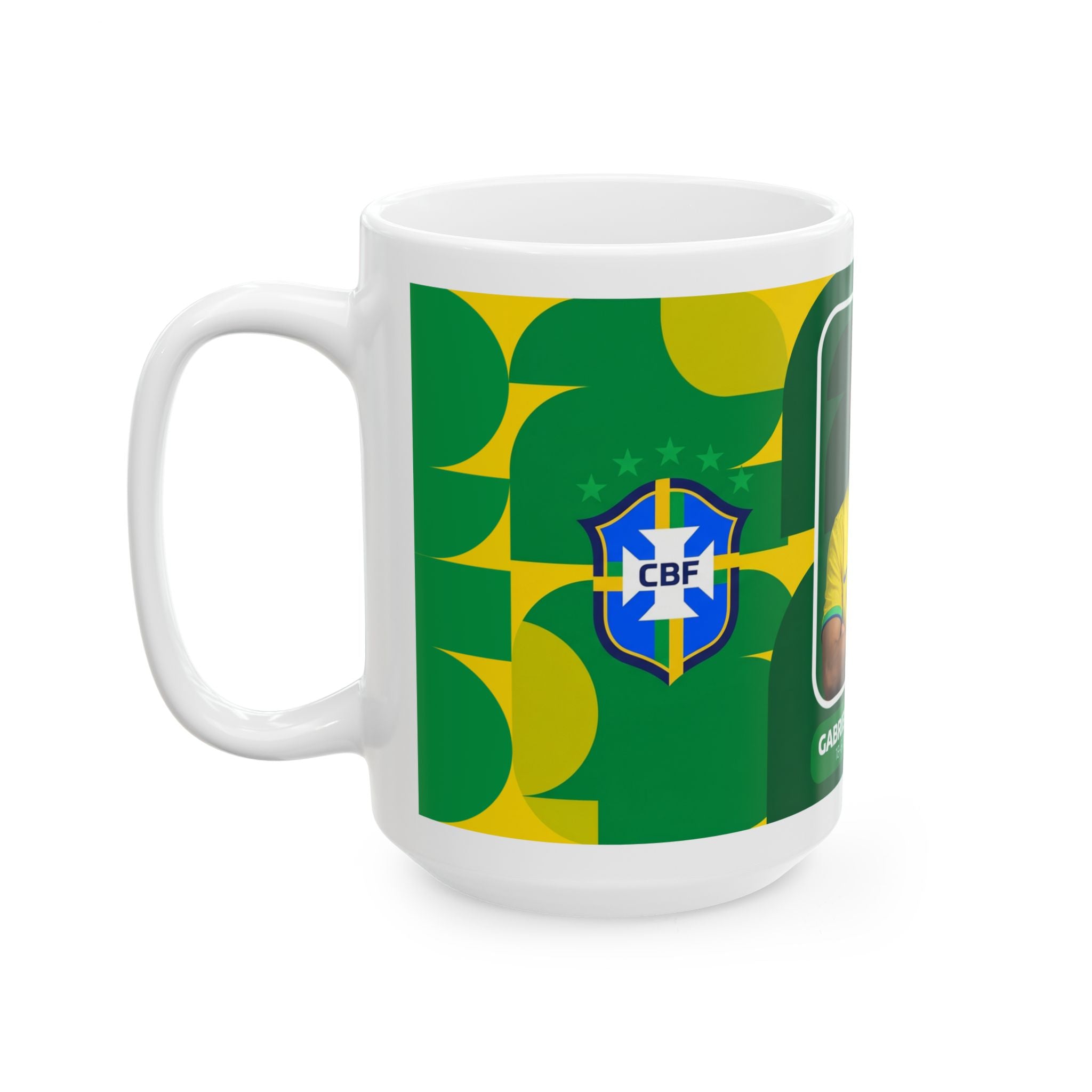 Brazil Soccer Player Gabriel Martinelli Mug — Ceramic Coffee Cup (11oz/15oz), World Cup 2026 Mugs
