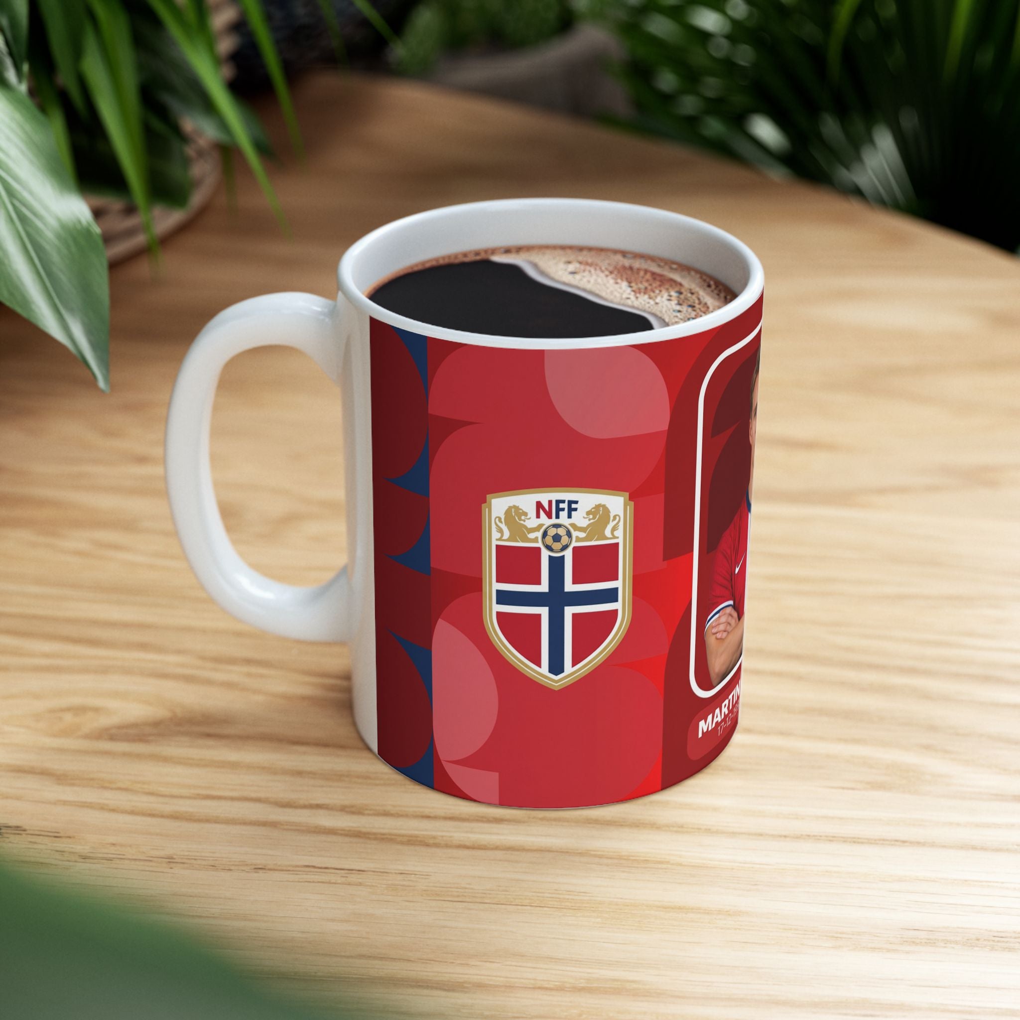 Norway Soccer Player Martin Ødegaard Mug — Ceramic Coffe Cup (11oz, 15oz), World Cup 2026 Mugs