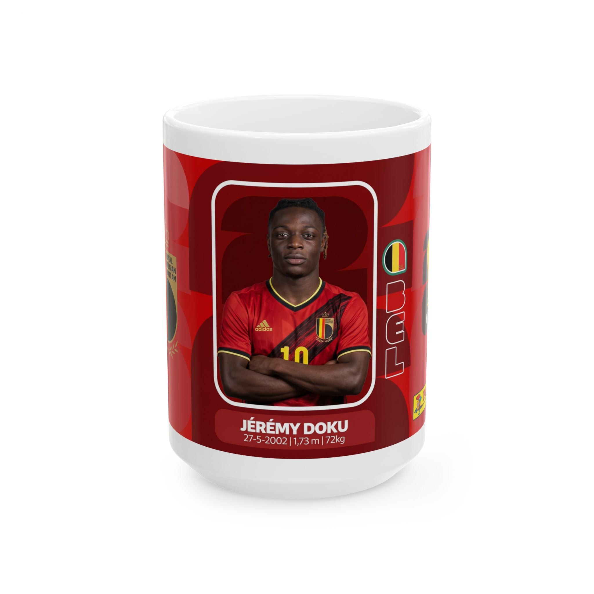 Belgium Soccer Player Jérémy Doku 11oz/15oz Ceramic Mug, World Cup 2026 Mugs