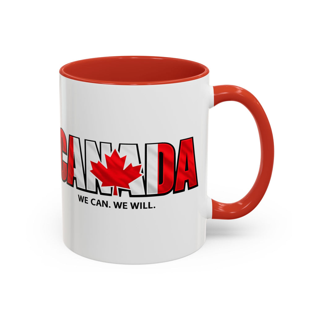 Canada Maple Leaf Text Coffee Mug | We Can. We Will. World Cup 2026, Canada Flag, Gift for Dad