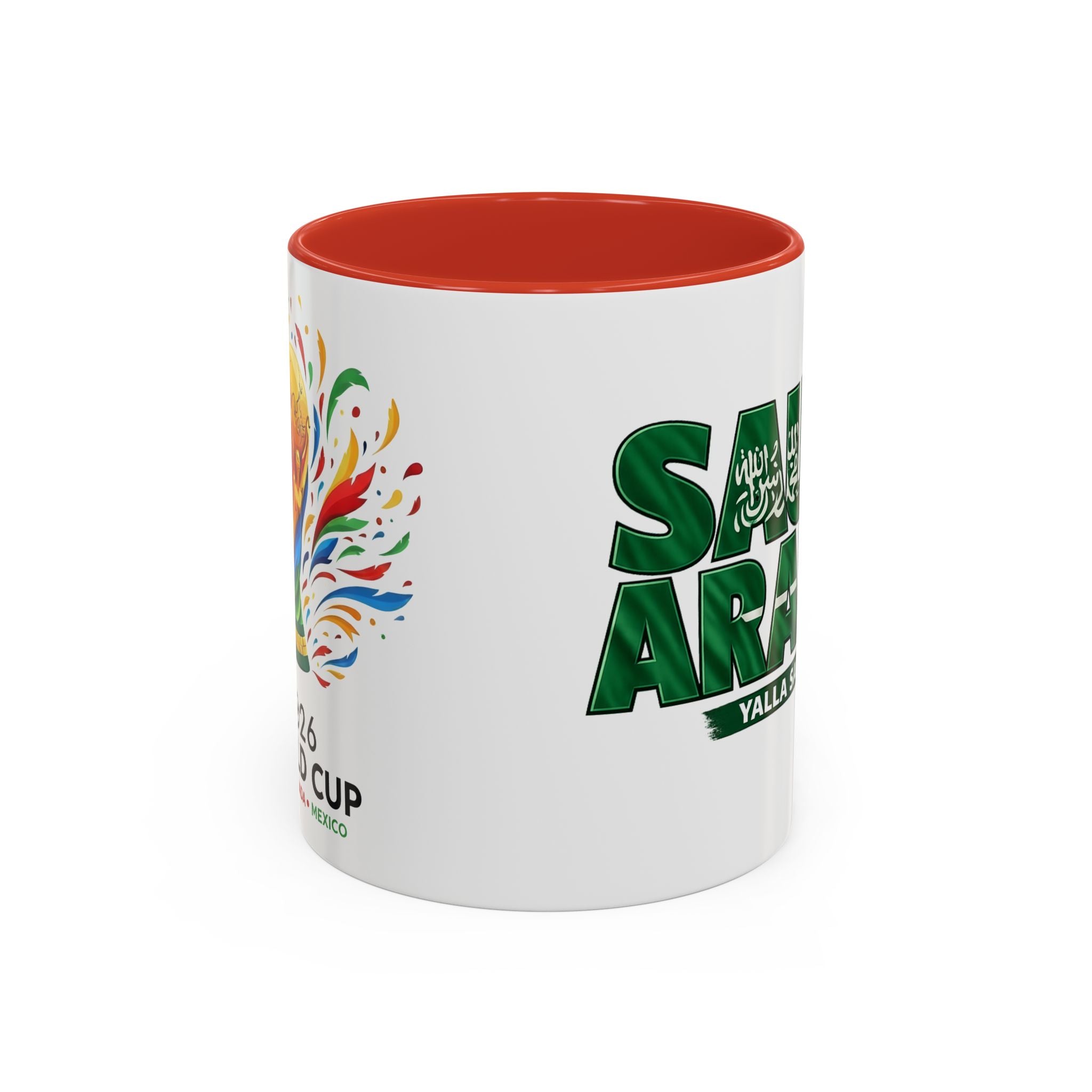 Saudi Arabia Typography Mug | Accent Coffee Mug, Green National Design, Soccer World Cup 2026, Gifts for Dad