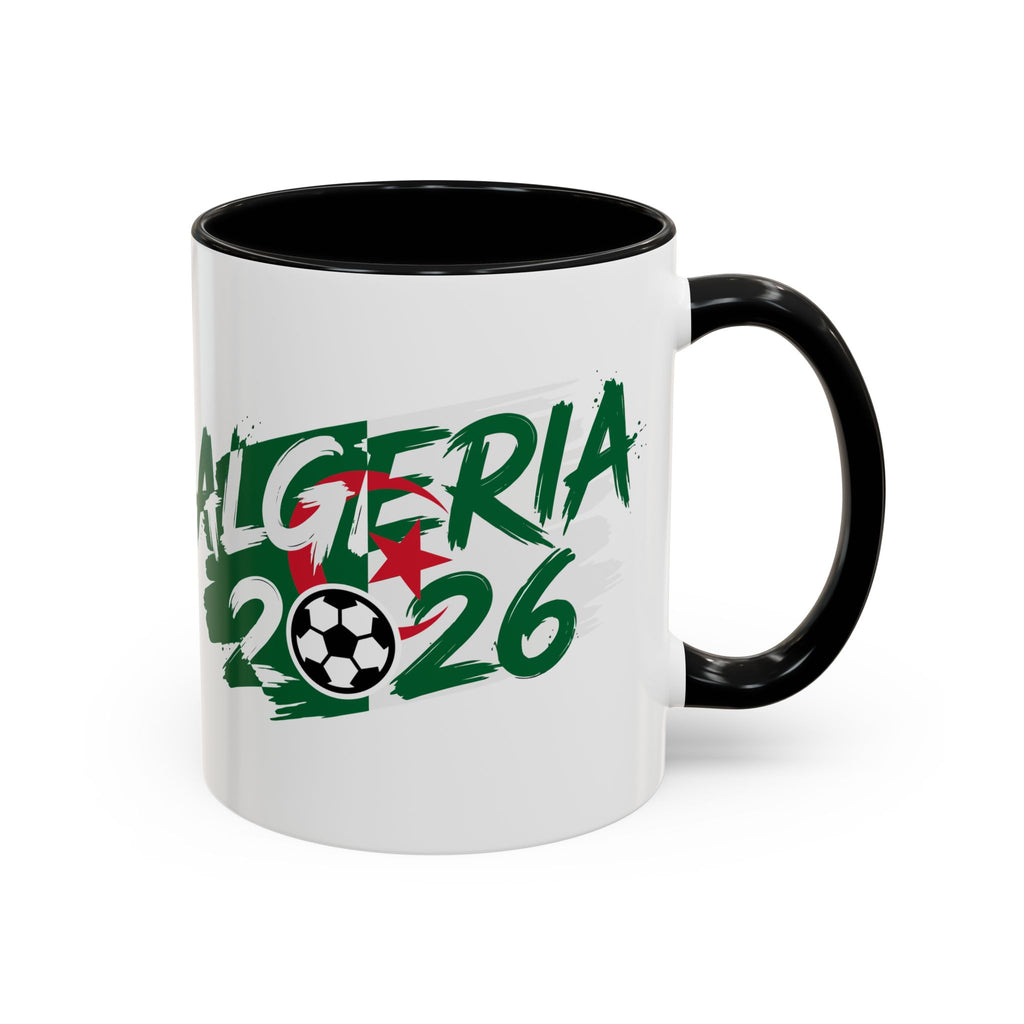 Algeria 2026 Soccer Logo Accent Coffee Mug | 11oz 15oz, Soccer World Cup 2026, Gifts for Dad