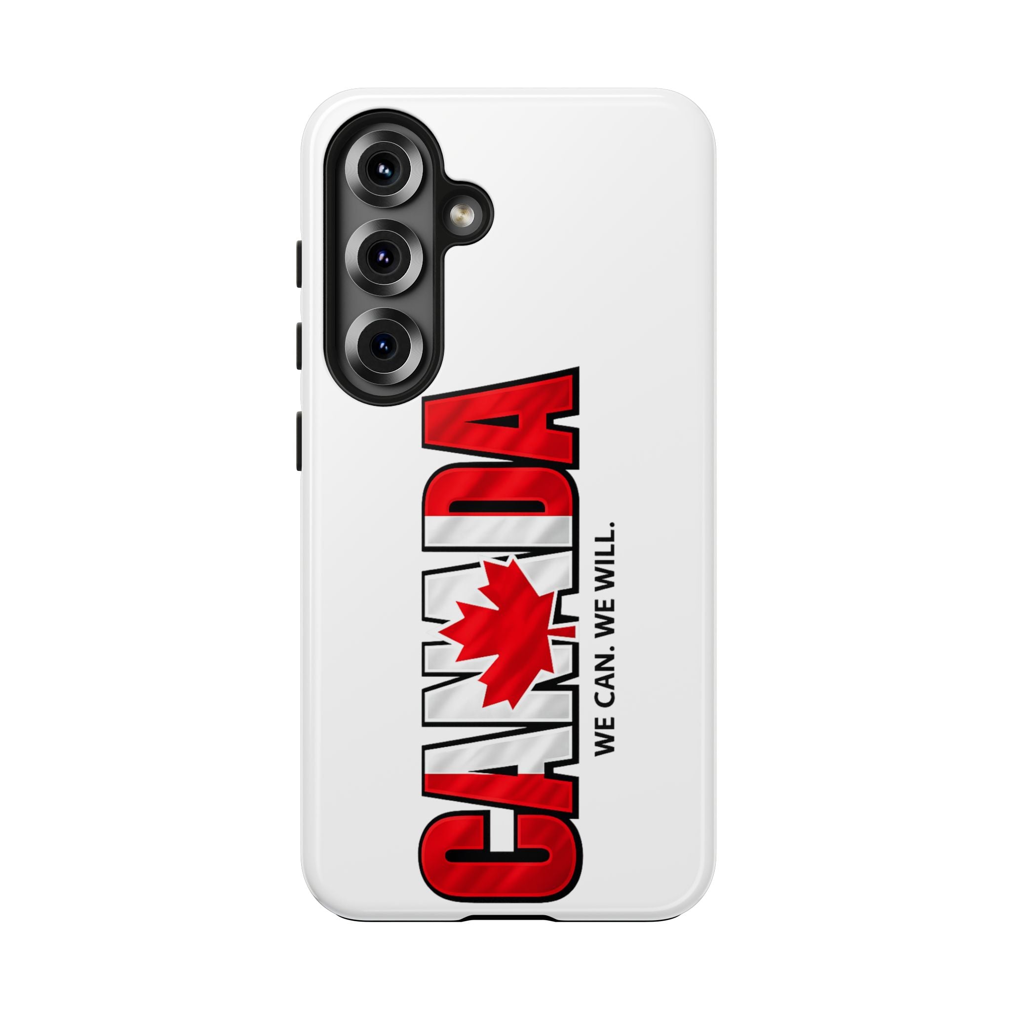Canada Maple Leaf Phone Case | Canada text with red leaf, we can we will, Protective, Glossy, World Cup 2026