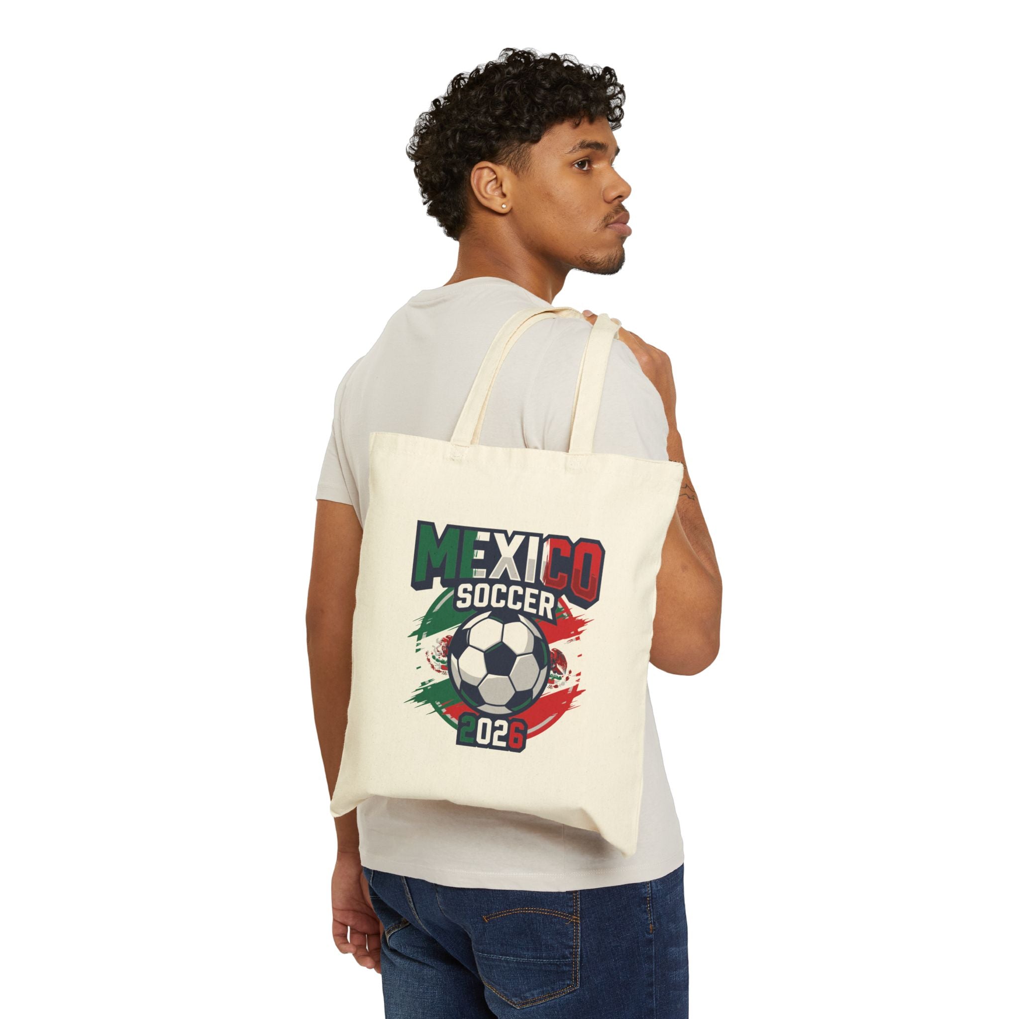 Mexico Soccer 2026 Tote Bag, World Cup Football Canvas Tote, Mother's Day Gift