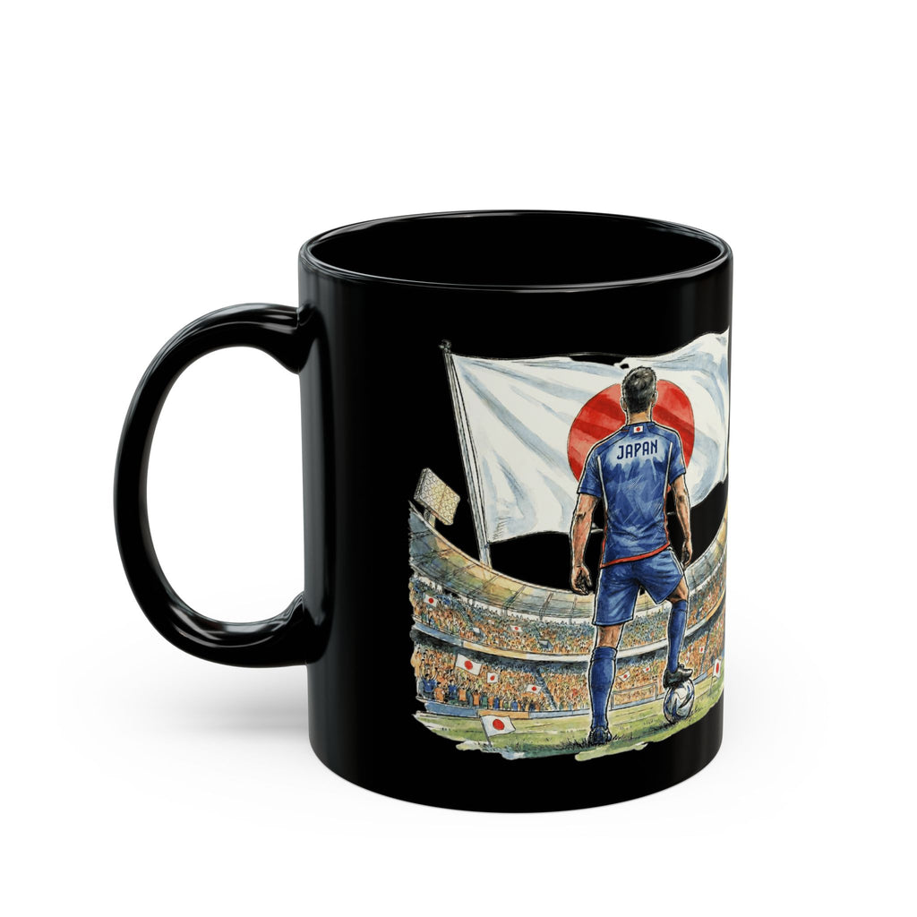 Japan World Cup 2026 Mug, Black Ceramic Coffee Cup, Japan Flag
