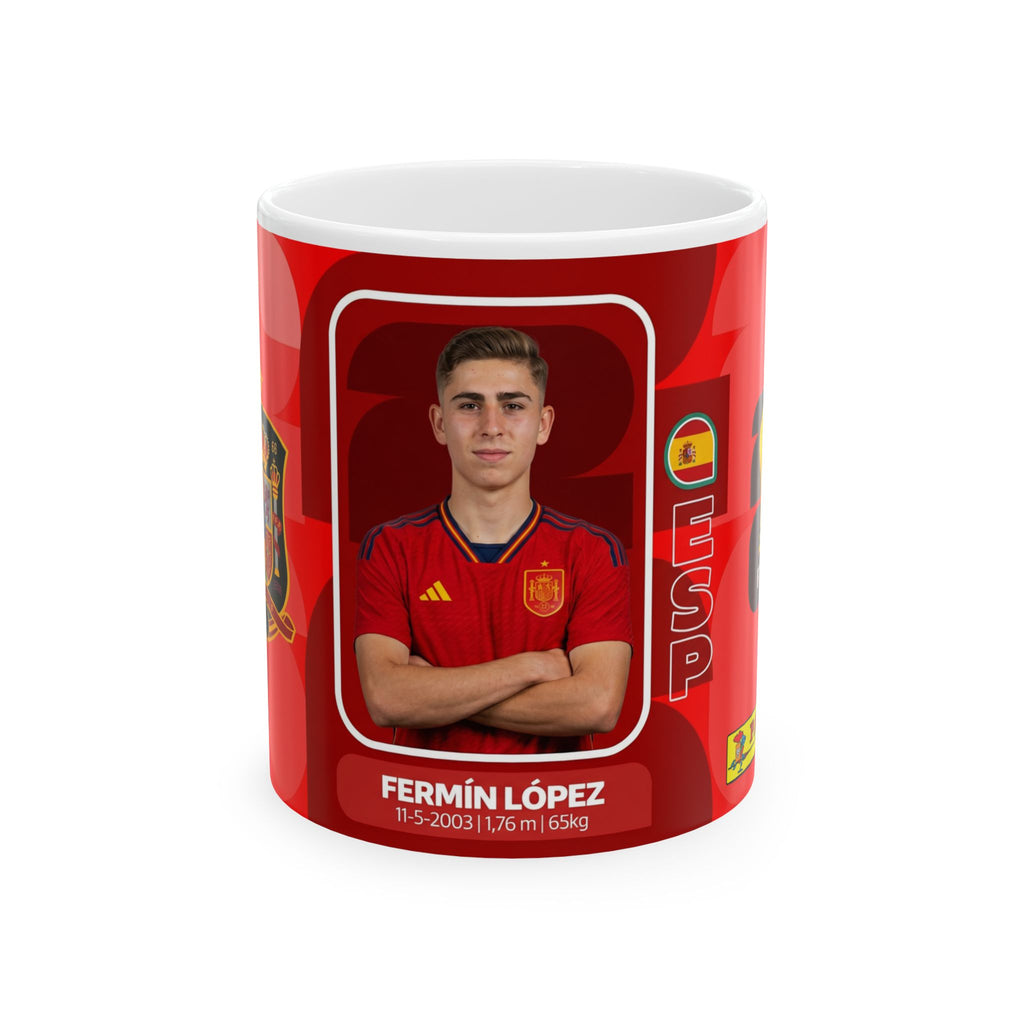 Spain Soccer Player Fermin Lopez Mug —  Ceramic Coffee Cup, World Cup 2026 Mugs