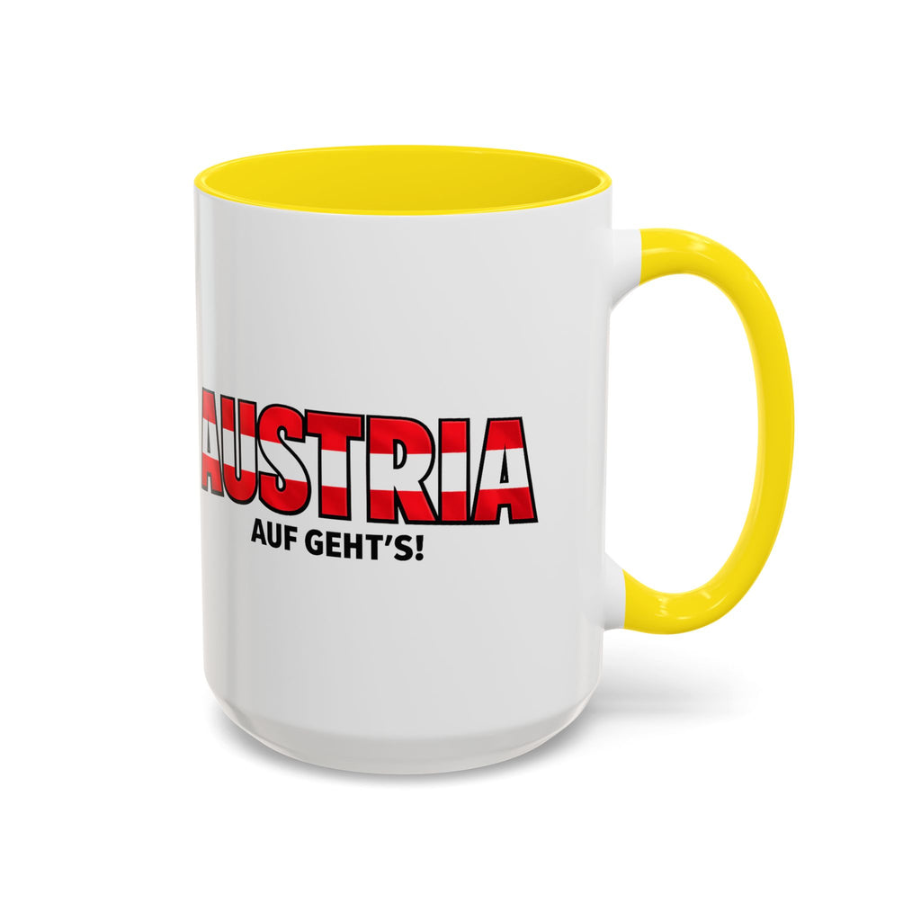 Austria Flag Text mug | Accent Coffee Mug (11/15oz)