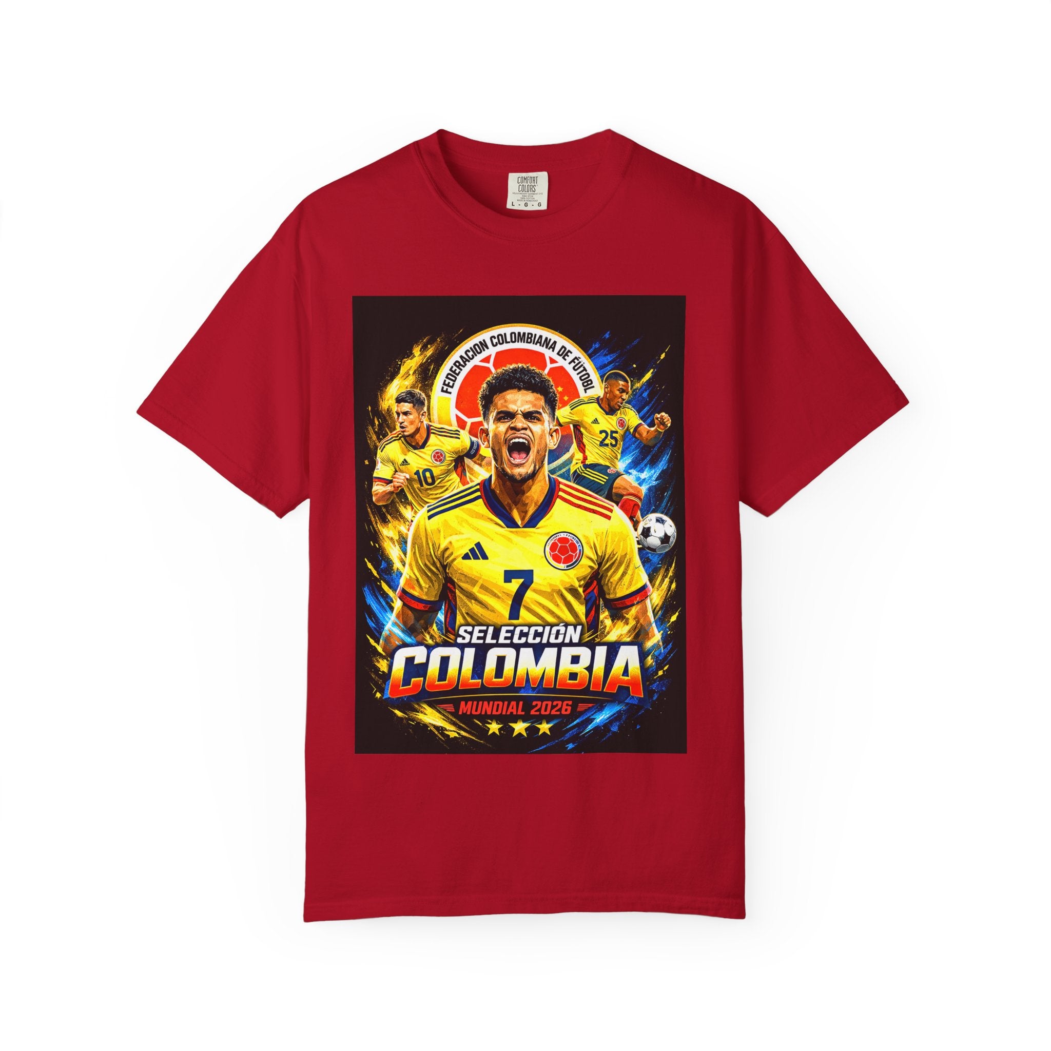 Colombia Selección Soccer Player Poster T-Shirt | 2026 World Cup Back Logo,Colombia Flag, Gift for him, Collectible