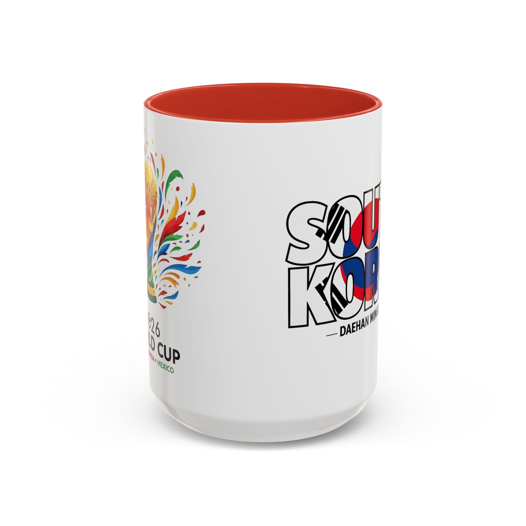 South Korea flag text Accent Coffee Mug | Korean travel souvenir, Soccer World Cup 2026, Gifts for Dad