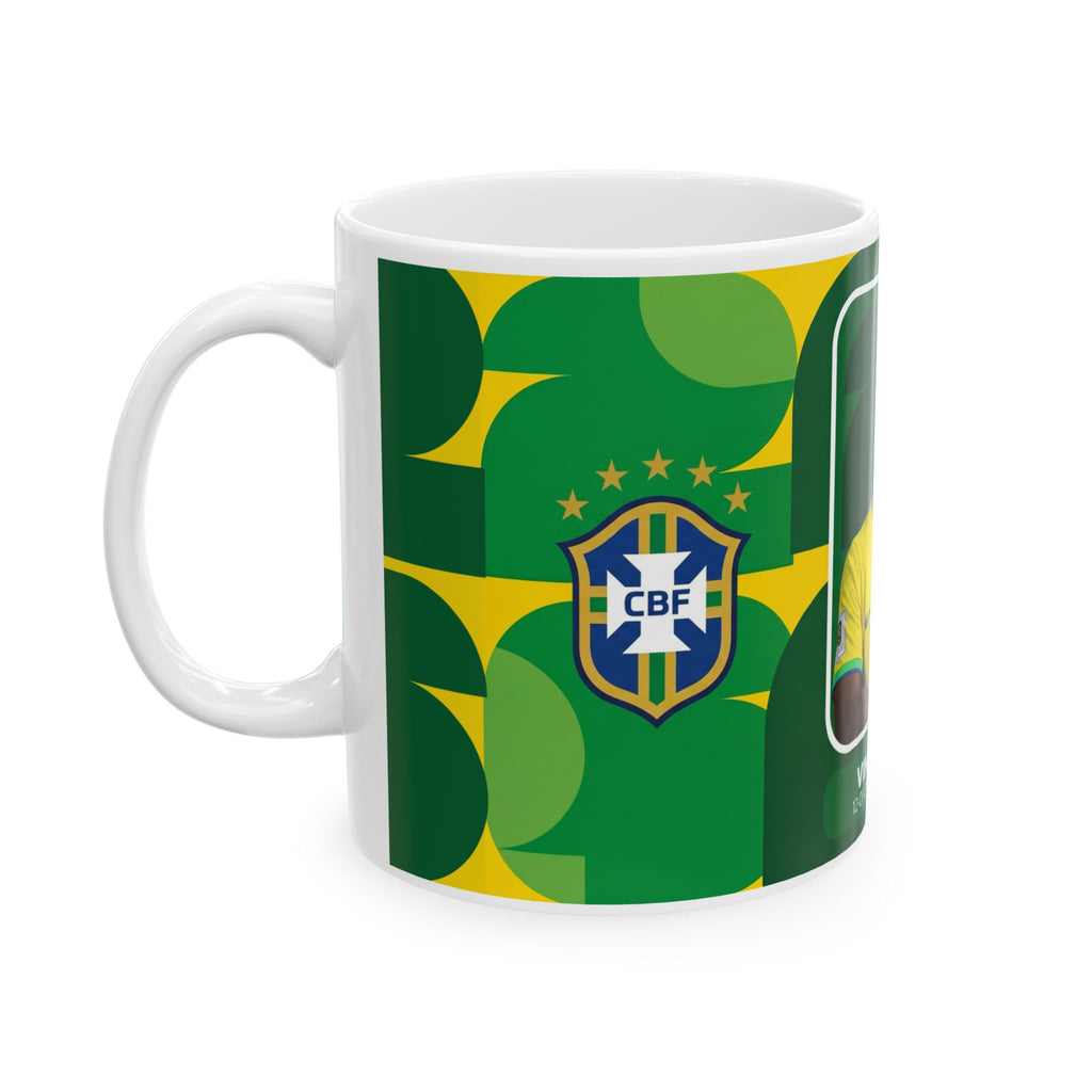 Brazil Vinicious Jr. Soccer Player Mug —  Coffee Cup (11oz/15oz), World Cup 2026 Mugs
