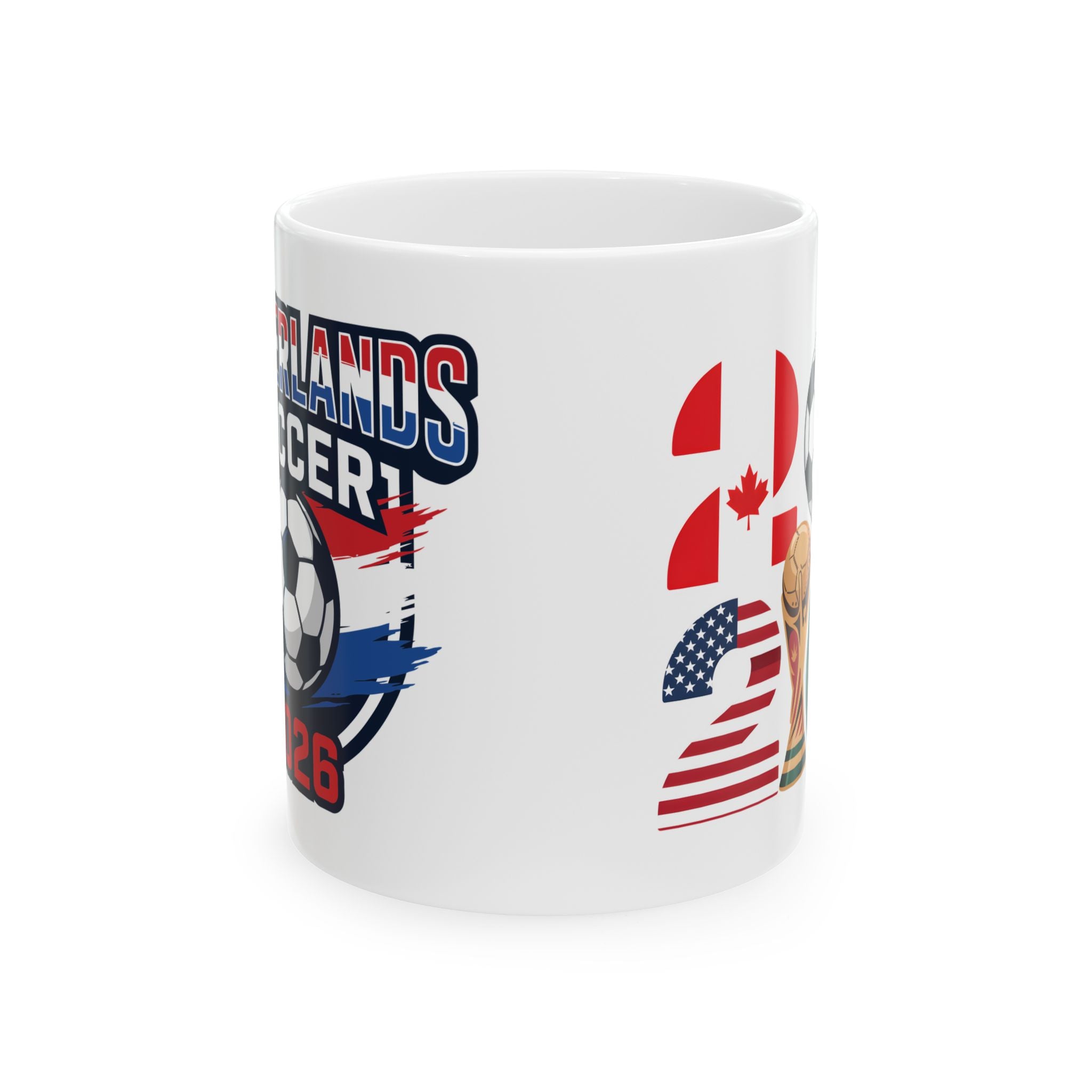 Netherlands Soccer 2026 Mug | Soccer Ball Flag Design, World Cup 2026 Coffee Mugs