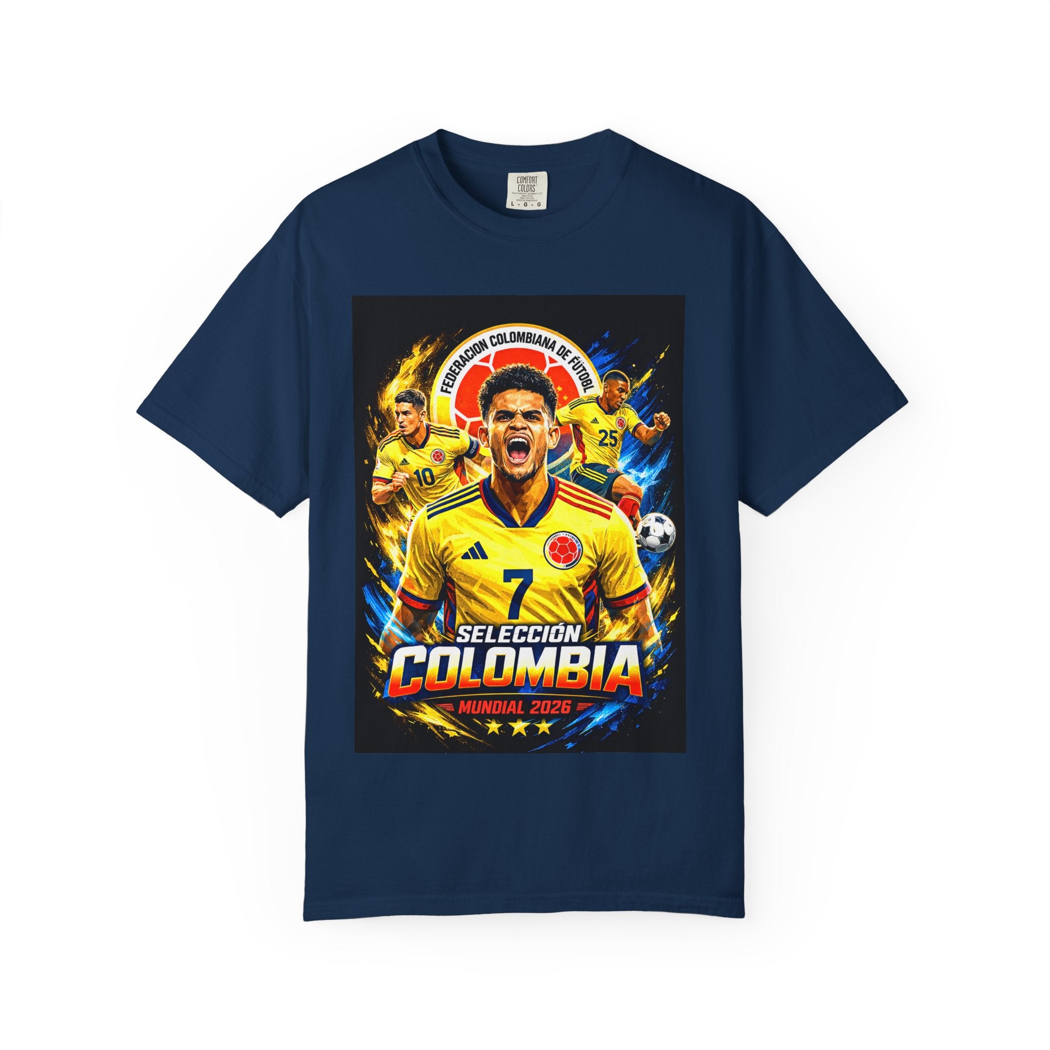 Colombia Selección Soccer Player Poster T-Shirt | 2026 World Cup Back Logo,Colombia Flag, Gift for him, Collectible