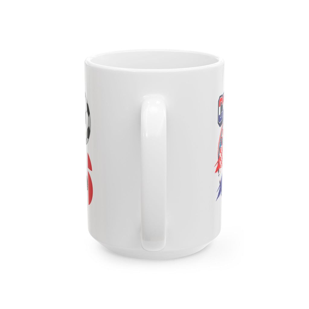 Croatia Soccer Crest Mug | Soccer Ball Flag Design Ceramic Mug, World Cup 2026 Gift for Dad,