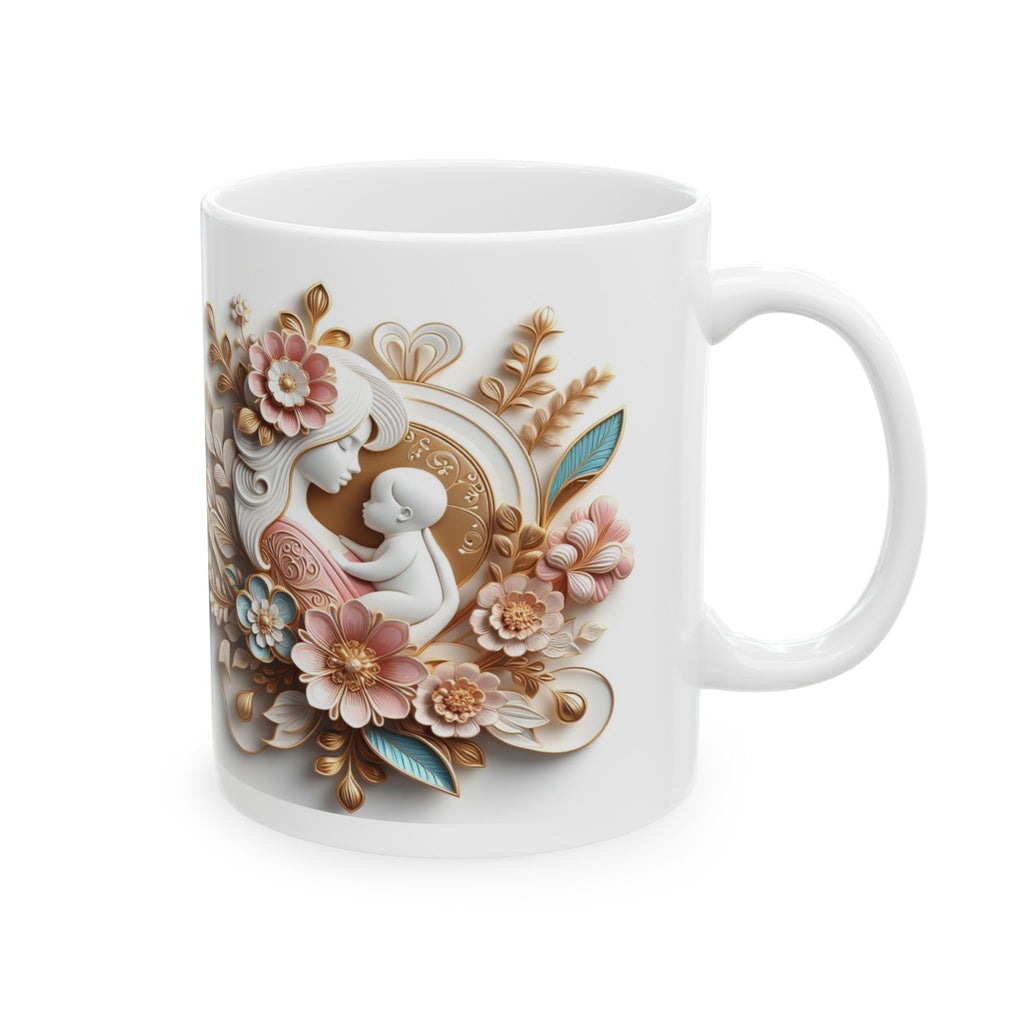 Vintage Floral Design Mug | Ceramic Coffee Cup, Mother's Day Sale