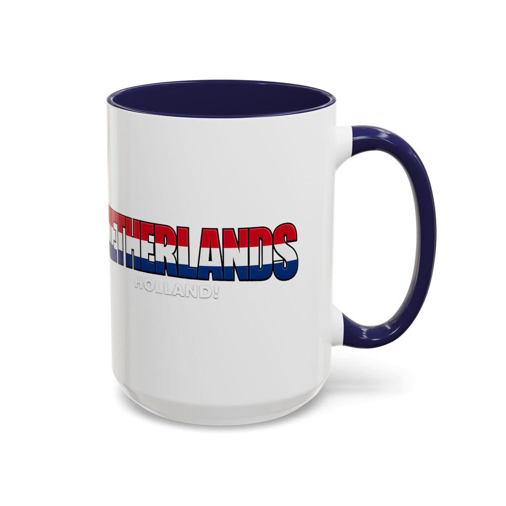 Netherlands Flag Text Coffee Mug | Accent 11oz 15oz, World Cup 2026, Gift for Dad