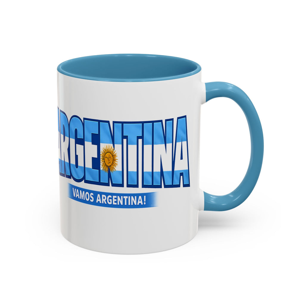 Argentina Vamos Argentina Mug | Accent Coffee Mug, Flag Text Design