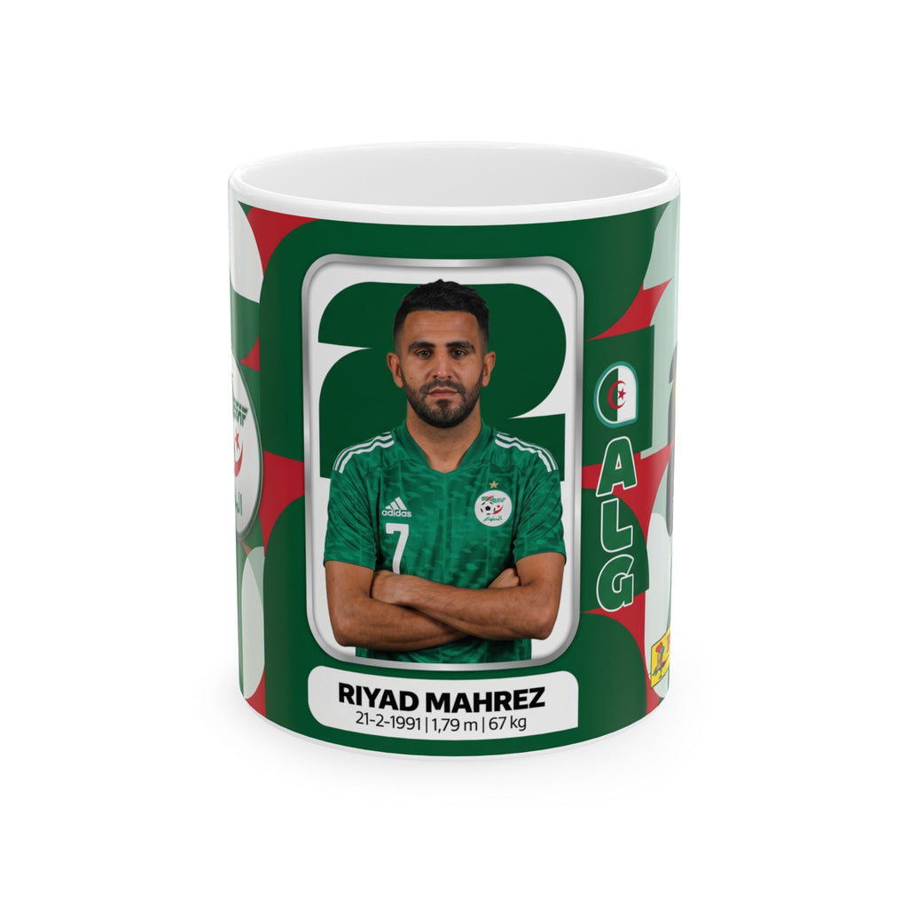 Algeria Soccer Player Riyad Mahrez Ceramic Mug —  Coffee Cup (11oz/15oz), World Cup 2026 Mugs