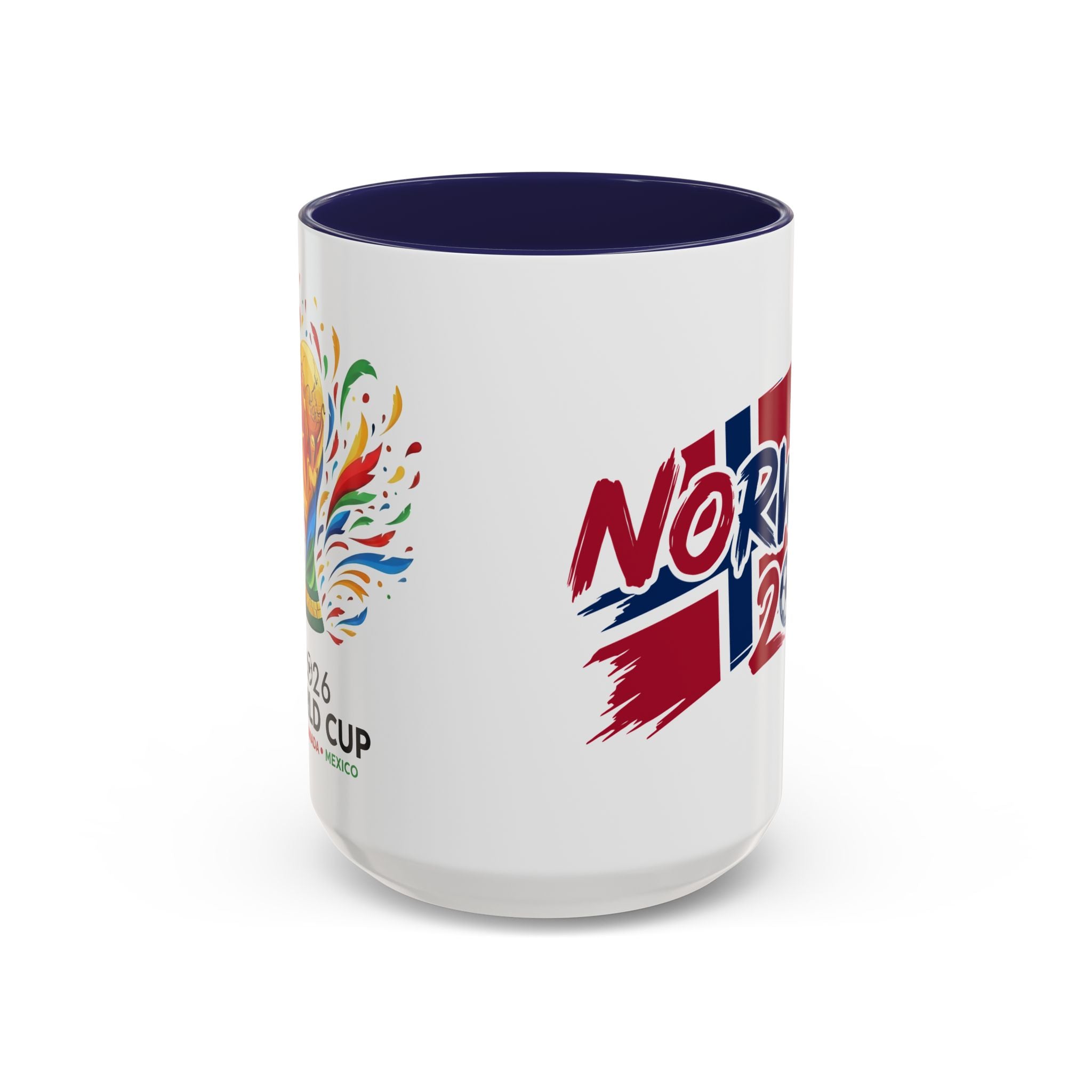 Norway 2026 Soccer Flag Accent Coffee Mug | 11oz 15oz, World Cup 2026, Gift for Dad
