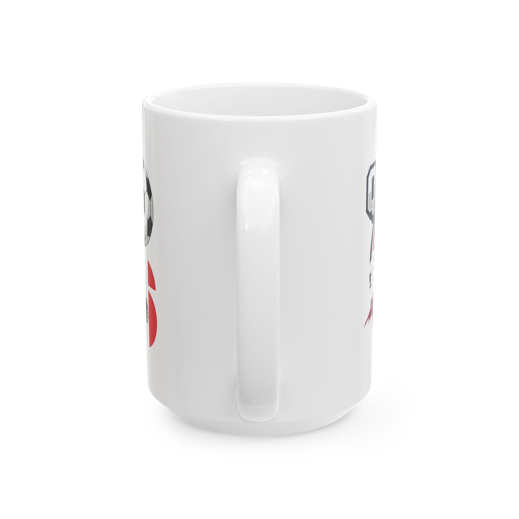 Qatar Soccer Badge Mug | Soccer Ball Logo Coffee Cup, World Cup 2026 Coffee Mugs, Qatar Fan