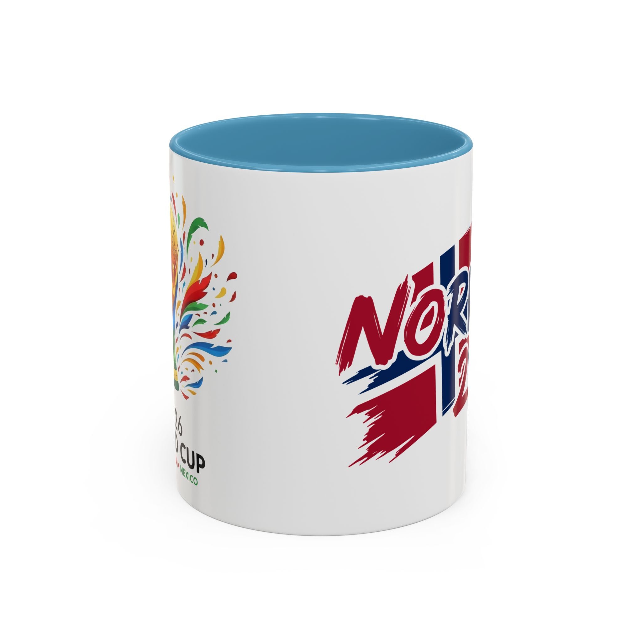 Norway 2026 Soccer Flag Accent Coffee Mug | 11oz 15oz, World Cup 2026, Gift for Dad