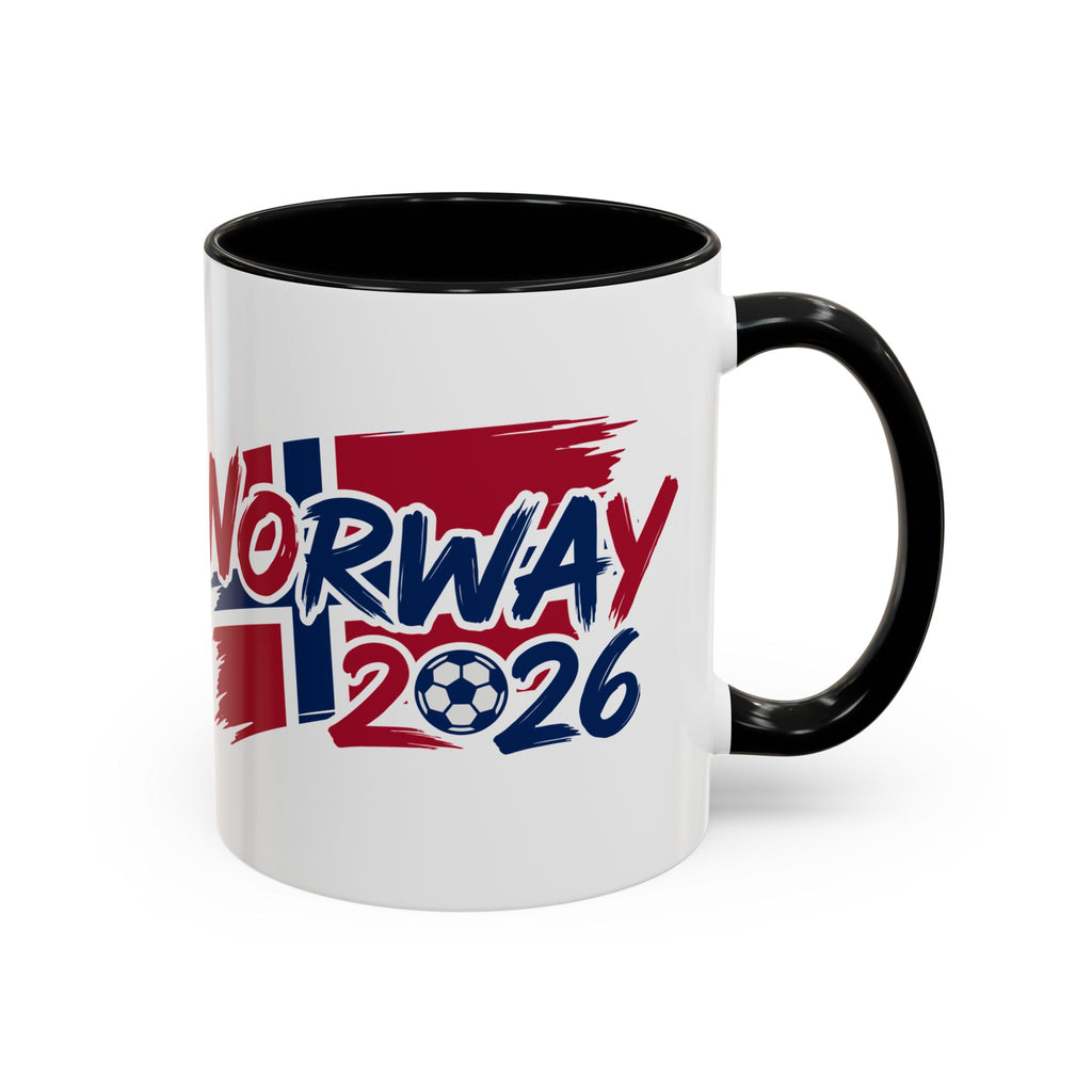 Norway 2026 Soccer Flag Accent Coffee Mug | 11oz 15oz, World Cup 2026, Gift for Dad