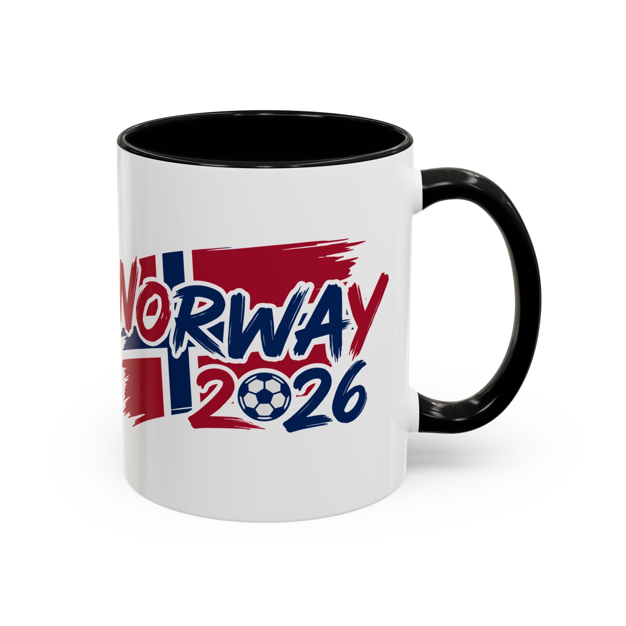 Norway 2026 Soccer Flag Accent Coffee Mug | 11oz 15oz, World Cup 2026, Gift for Dad