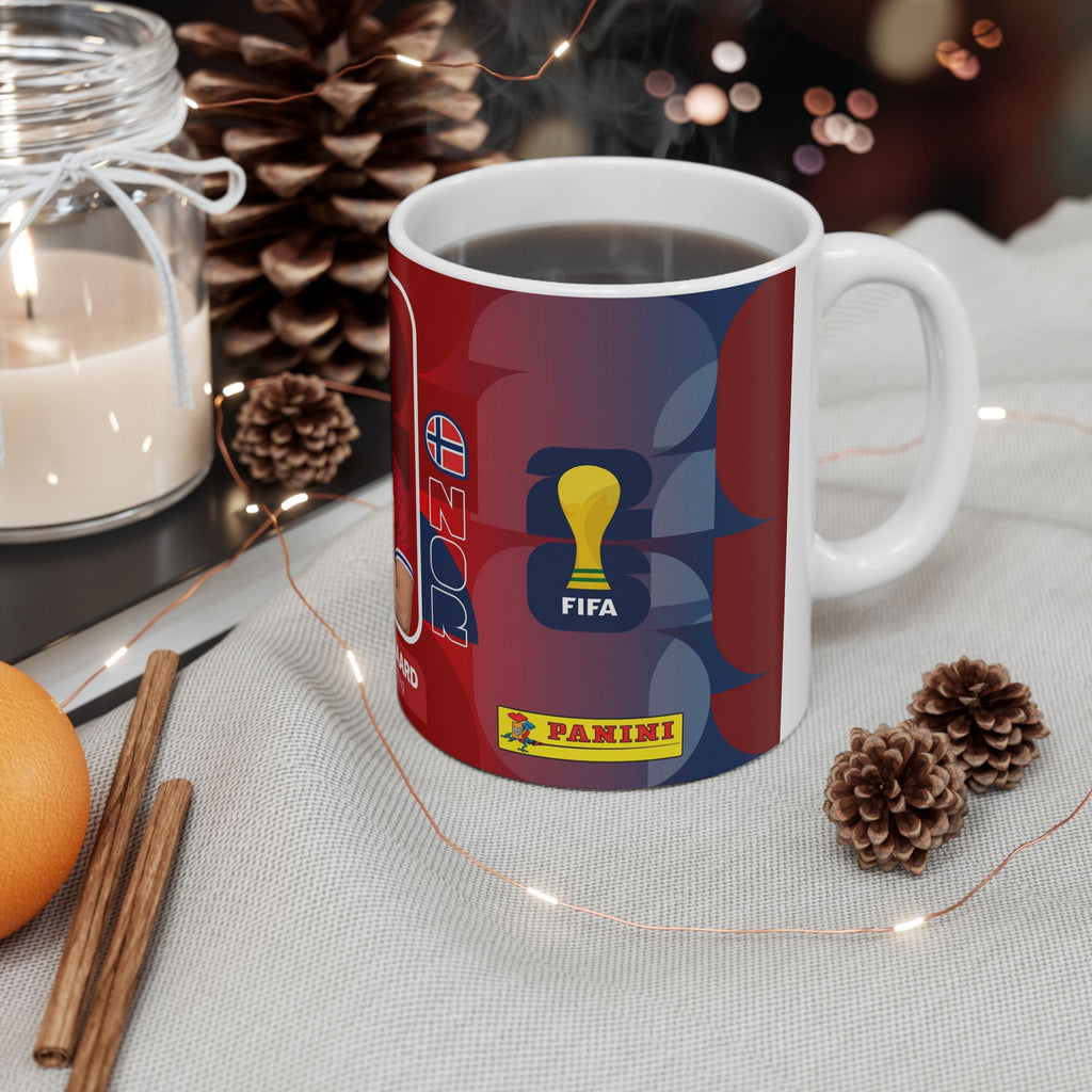 Norway Soccer Player Martin Ødegaard Mug — Ceramic Coffe Cup (11oz, 15oz), World Cup 2026 Mugs