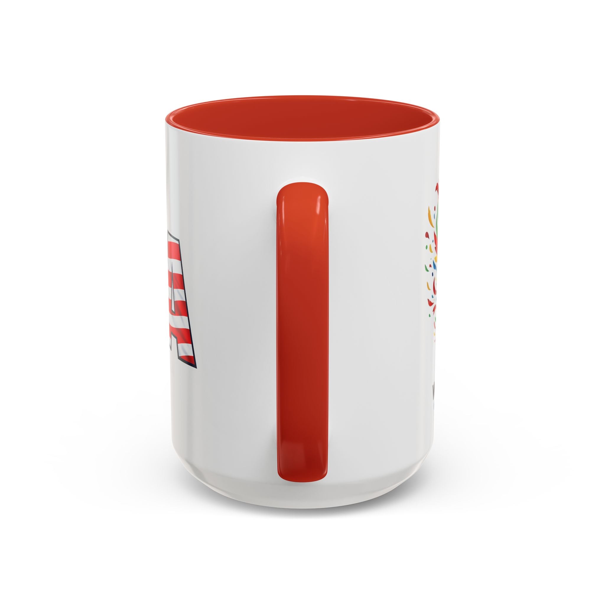 USA Flag Text Accent Coffee Mug | Patriotic American Stars Stripes Mug, Soccer World Cup 2026, Gifts for Dad