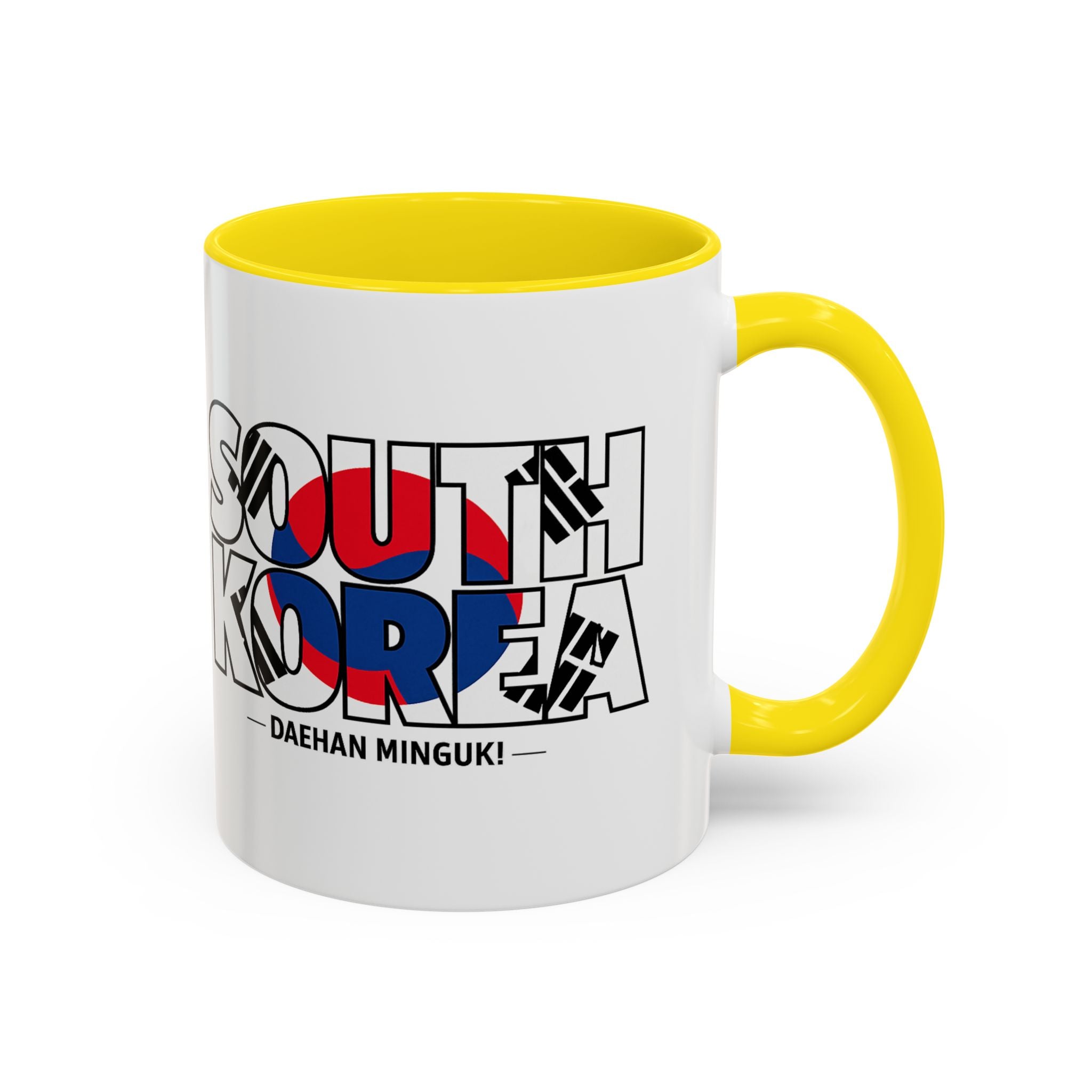 South Korea flag text Accent Coffee Mug | Korean travel souvenir, Soccer World Cup 2026, Gifts for Dad