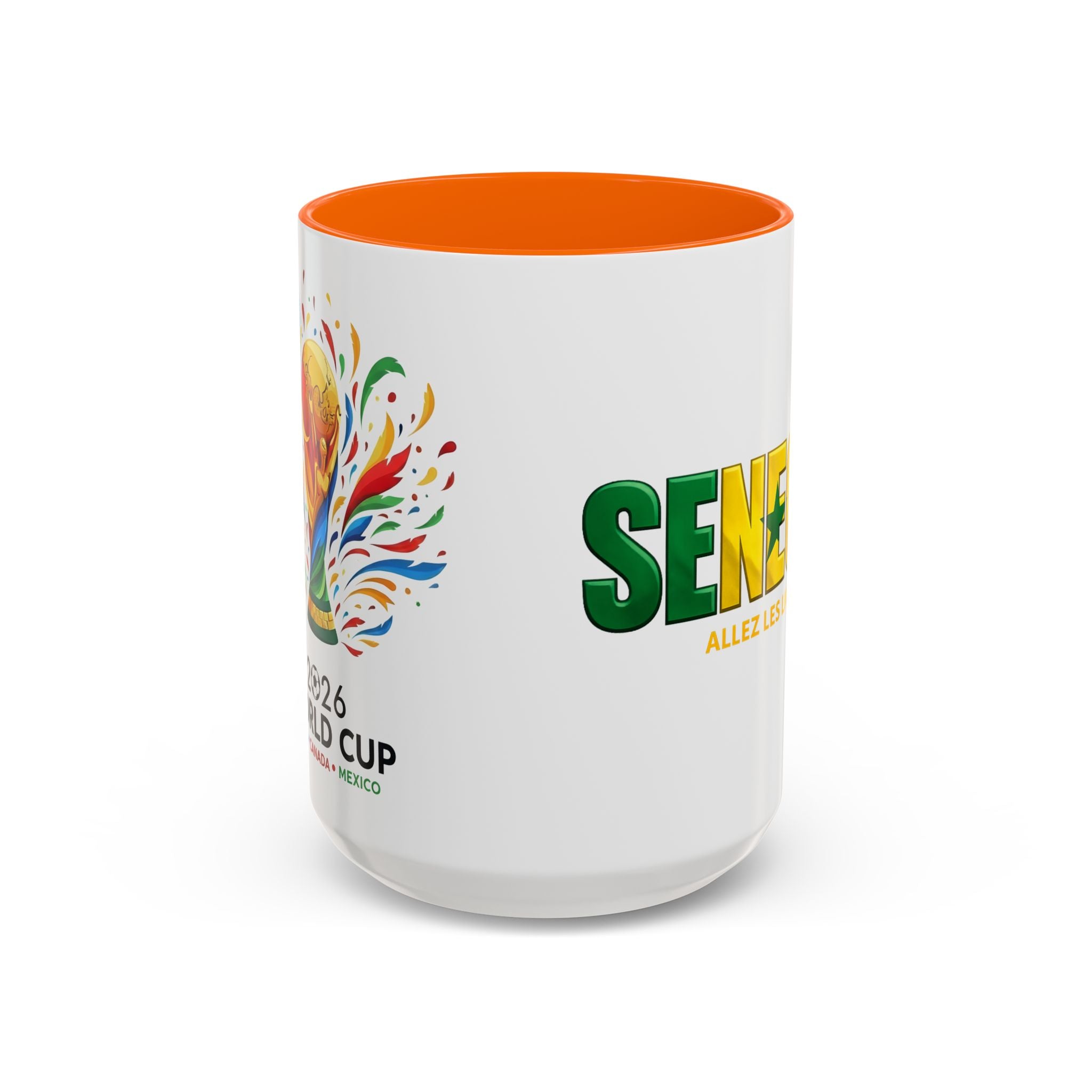 Senegal flag text mug | Accent Coffee Mug 11oz 15oz, Soccer World Cup 2026, Gift for Dad