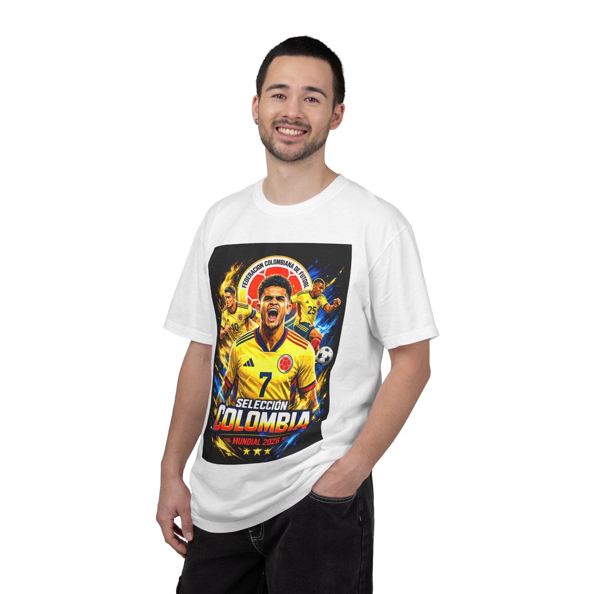 Colombia Selección Soccer Player Poster T-Shirt | 2026 World Cup Back Logo,Colombia Flag, Gift for him, Collectible