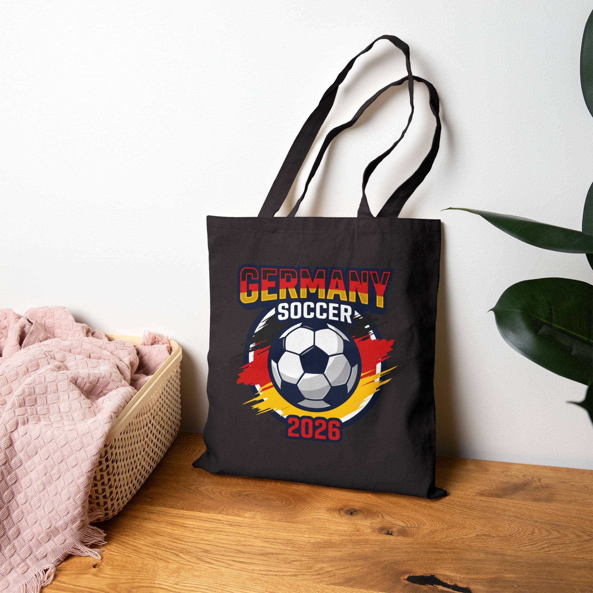 Germany Soccer 2026 Tote Bag, World Cup Flag Soccer Ball Design, Mother's Day Gift