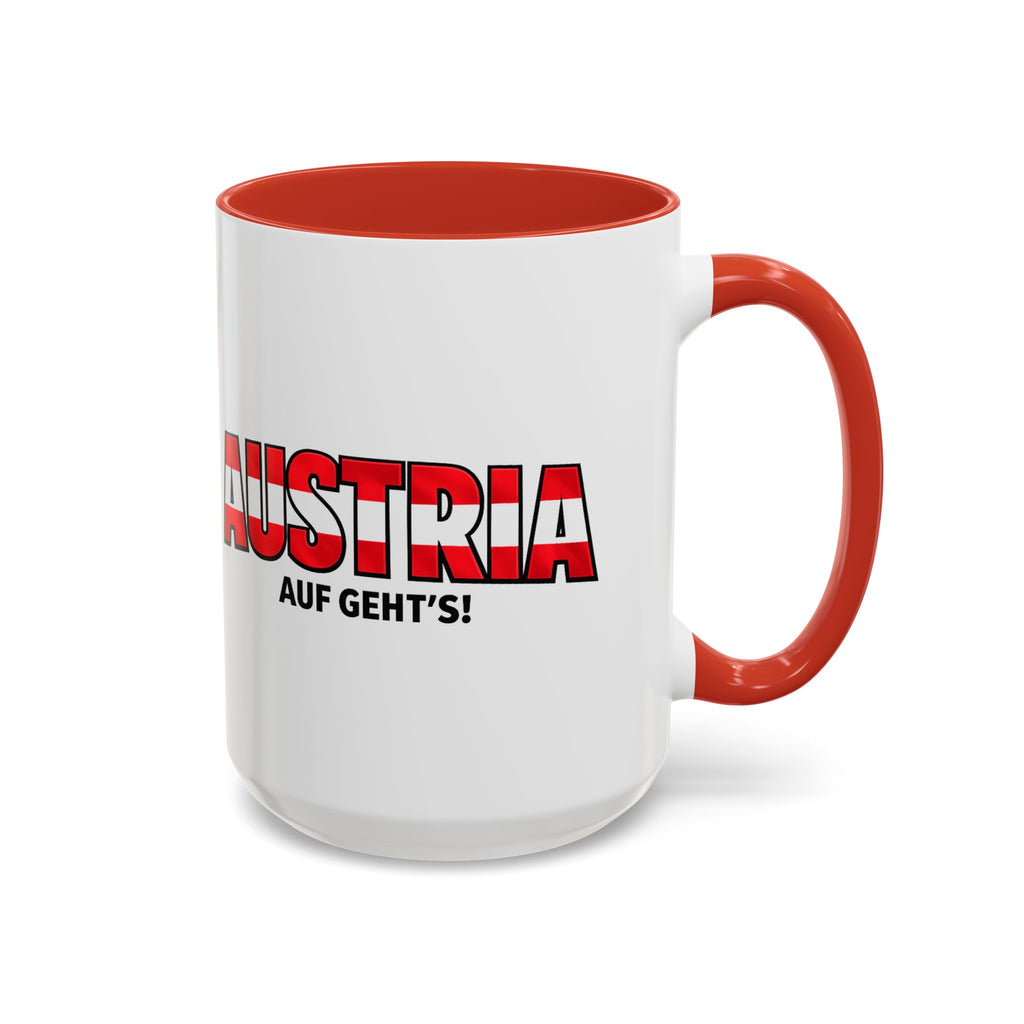 Austria Flag Text mug | Accent Coffee Mug (11/15oz)