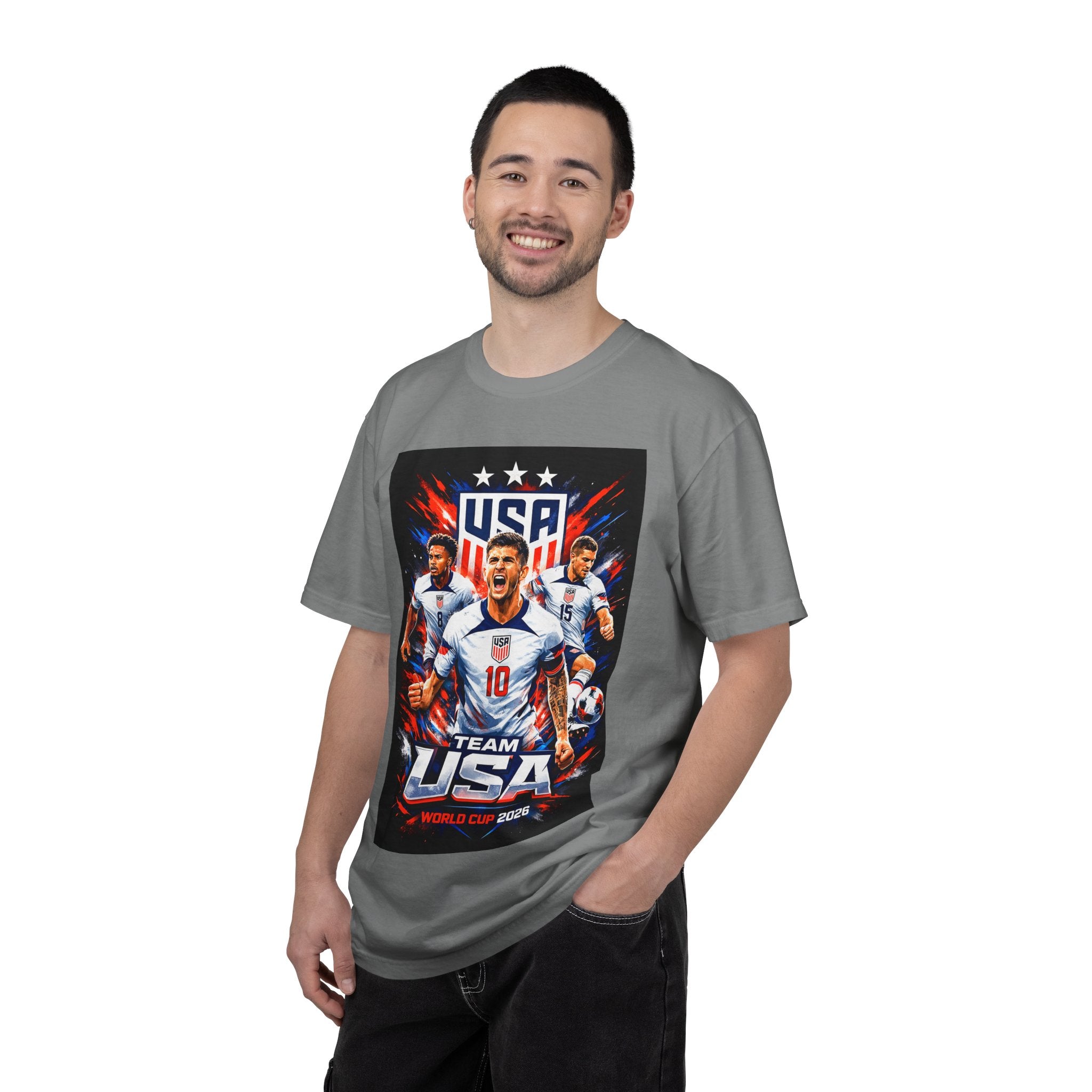 USA Soccer Players Team USA T-Shirt | 2026 World Cup Back Trophy Design, USA Flag, Gift for him, Collectible