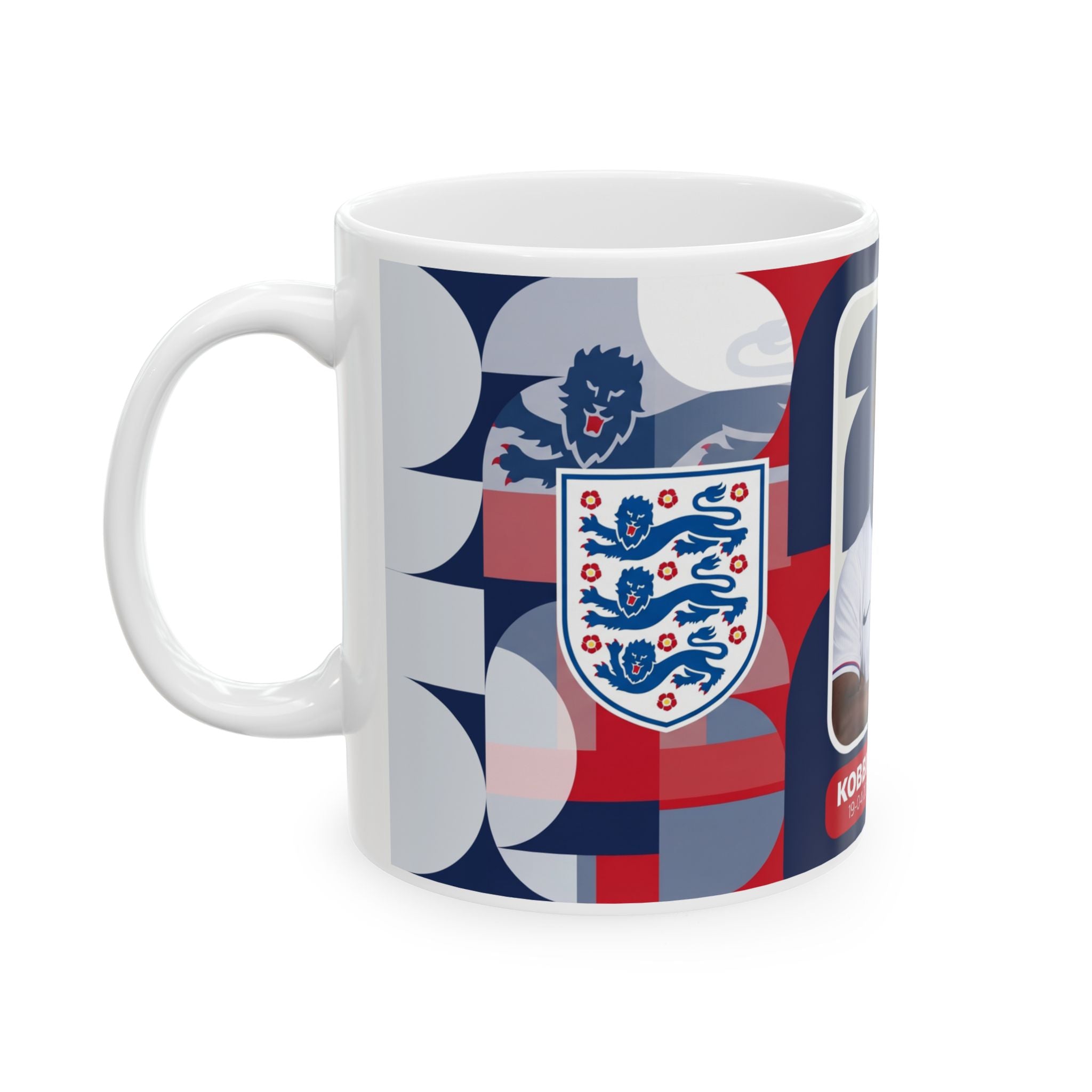 England Soccer Player KobbIe Mainoo Mug — Ceramic Coffee Cup (11oz/15oz), World Cup 2026 Mugs