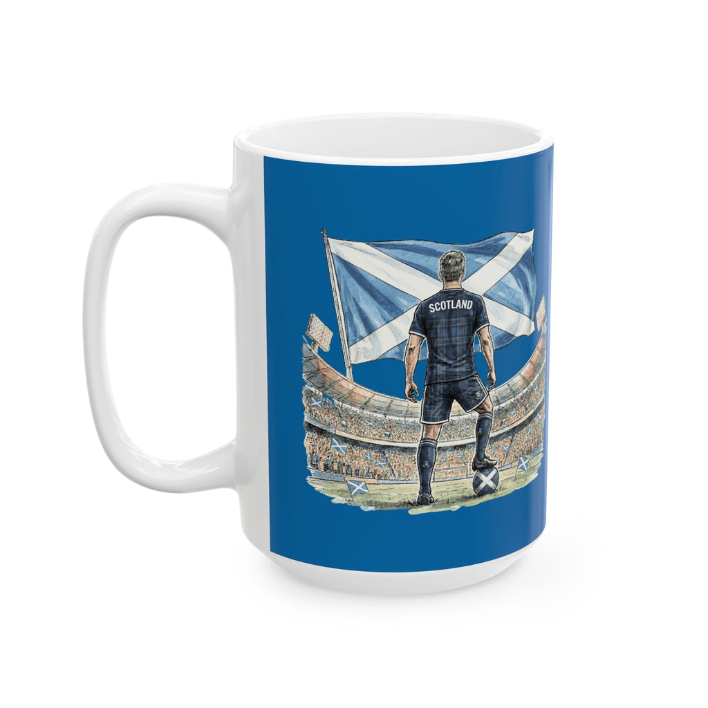 Scotland World Cup 2026 Mug, Blue Ceramic Cup, Scotland Flag, Soccer Fan Gift