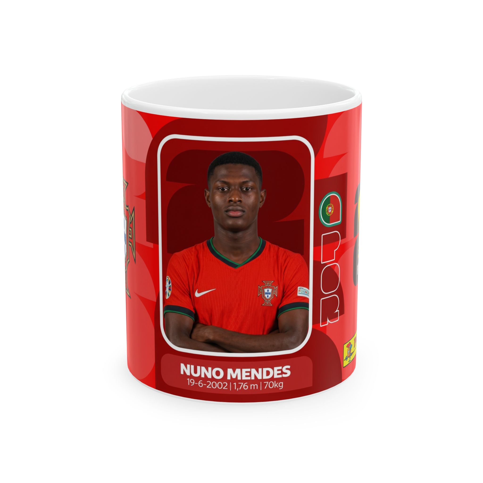 Portugal Soccer Player Nuno Mendes Mug – Ceramic Coffee Mug (11oz, 15oz), World Cup 2026 Mugs