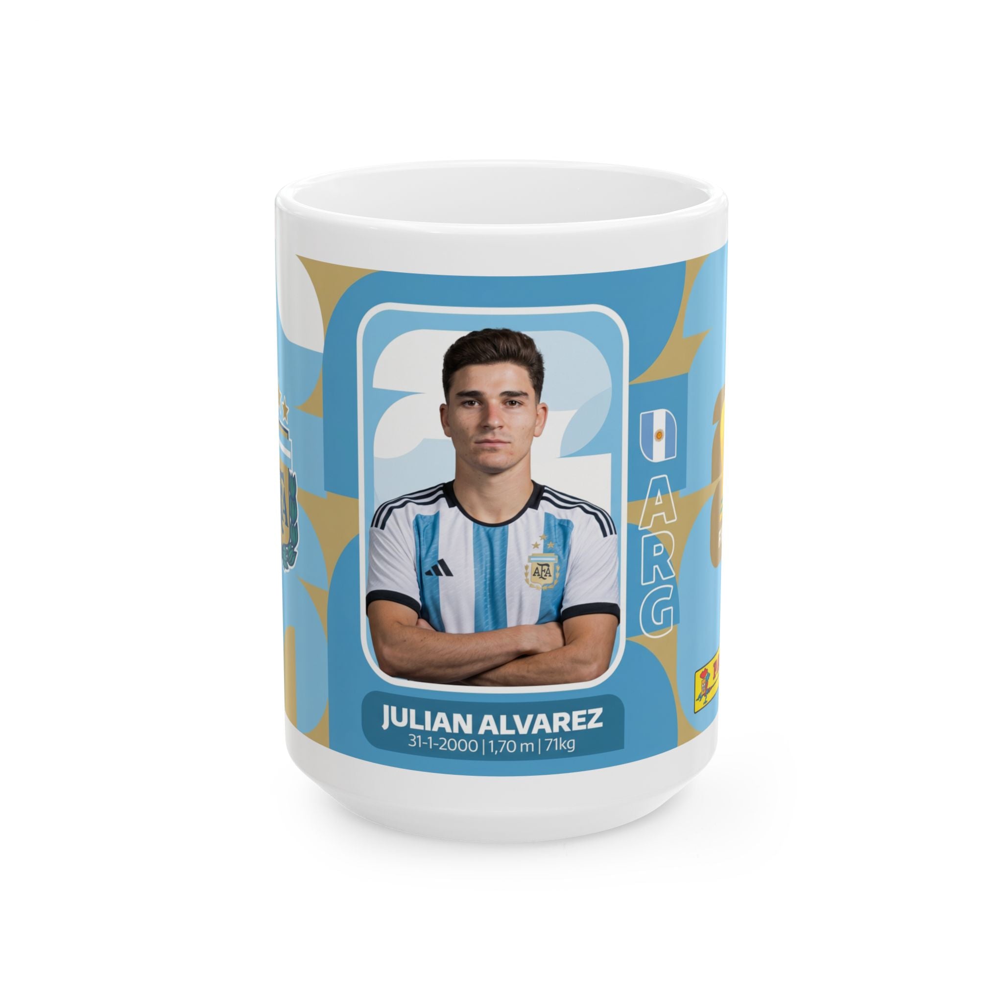 Argentina Soccer Player Julian Alvarez Mug — Ceramic Coffee Cup (11oz/15oz), World Cup 2026 Mugs