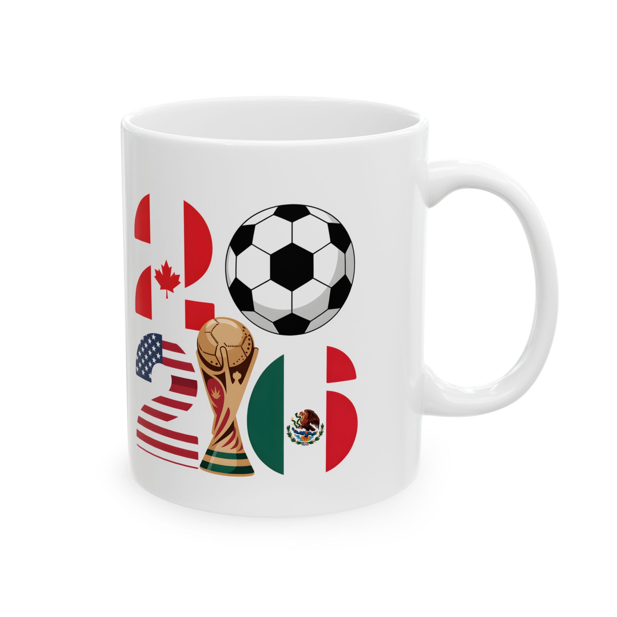 Qatar Soccer Badge Mug | Soccer Ball Logo Coffee Cup, World Cup 2026 Coffee Mugs, Qatar Fan