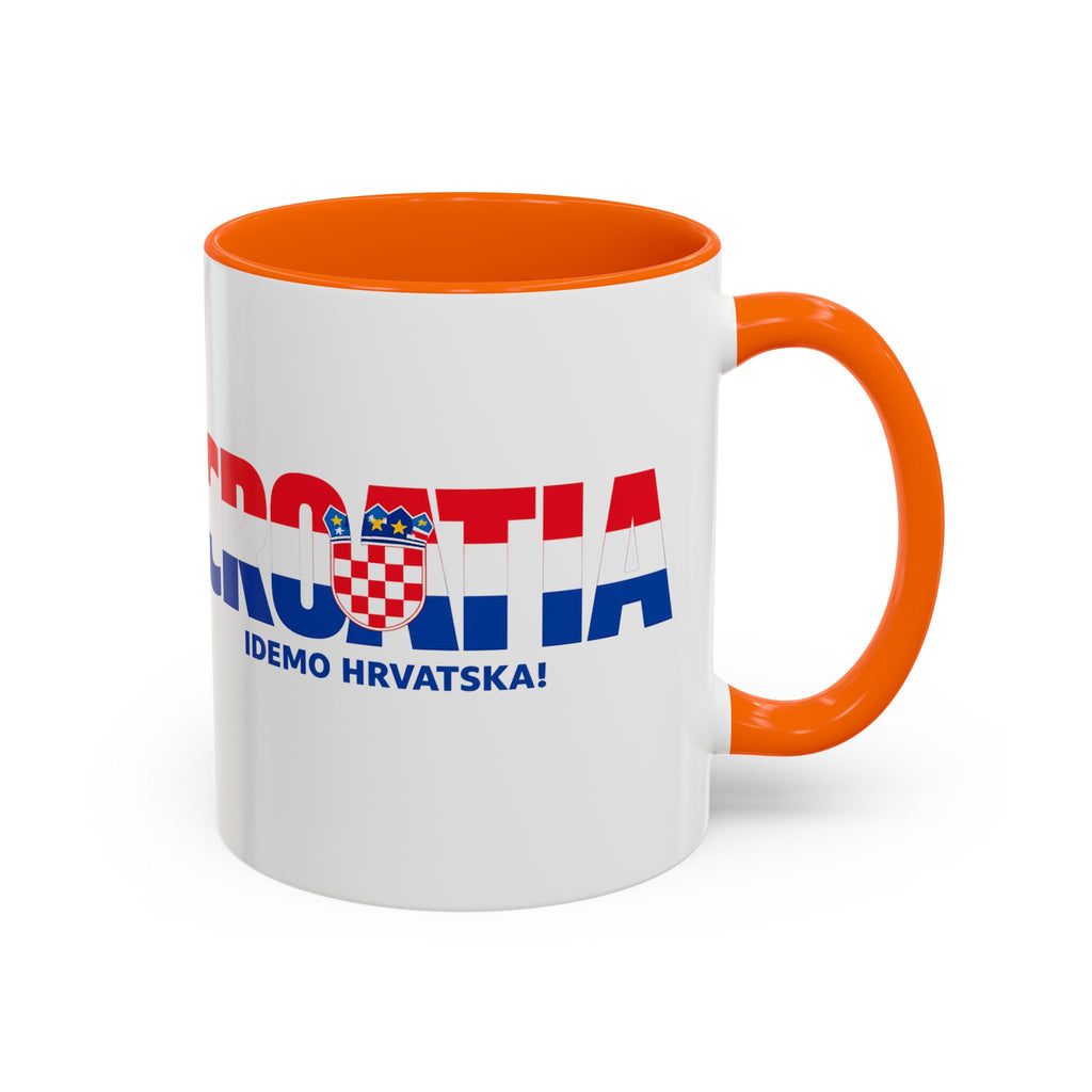 Croatia Flag Logo Accent Coffee Mug | Croatian Pride 11oz 15oz, World Cup 2026, Gifts for Dad