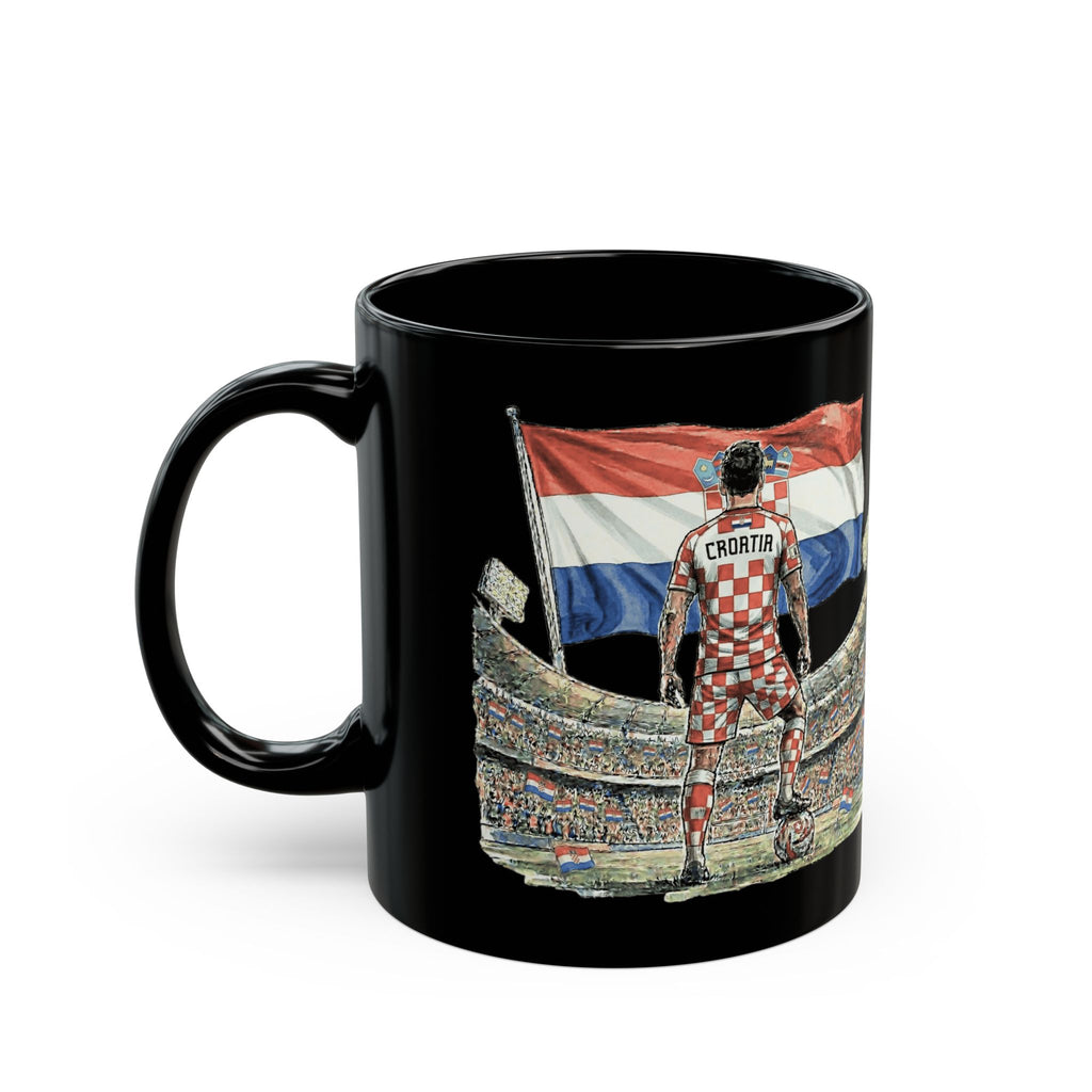 Croatia World Cup 2026 Mug | Black Ceramic Coffee Cup, Croatia Flag, Gift For Dad