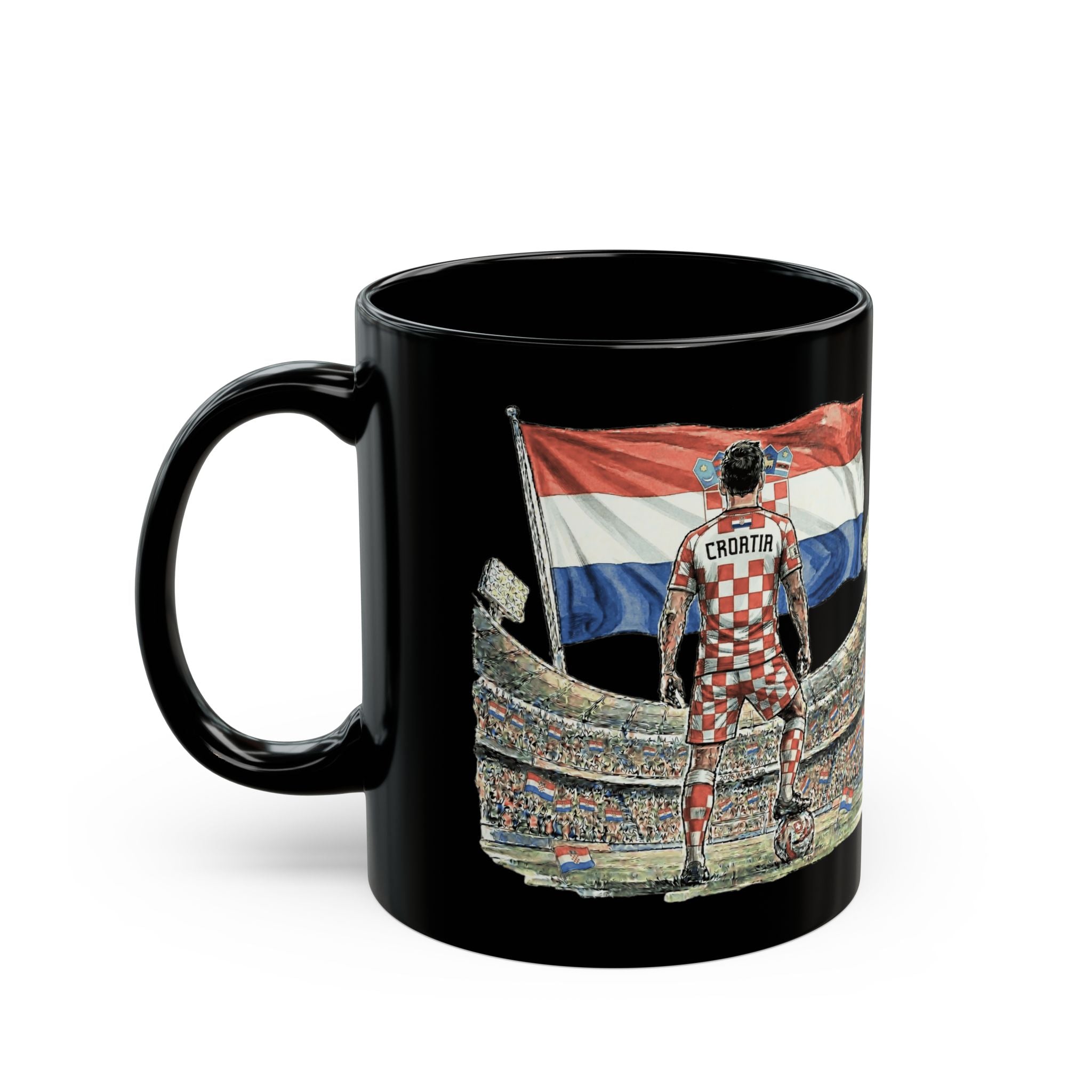 Croatia World Cup 2026 Mug | Black Ceramic Coffee Cup, Croatia Flag, Gift For Dad