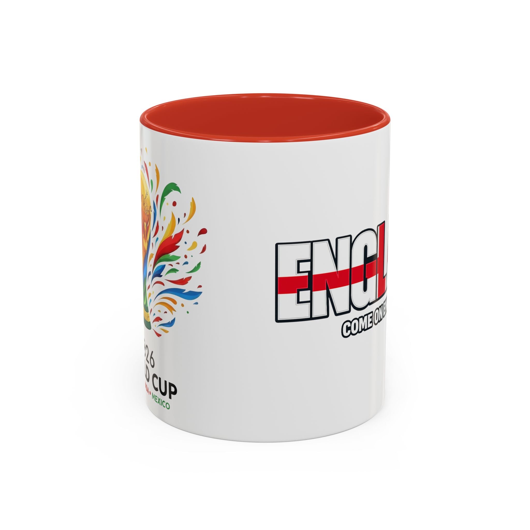 England Flag Typography Accent Coffee Mug | Come On England, World Cup 2026, Gift for Dad