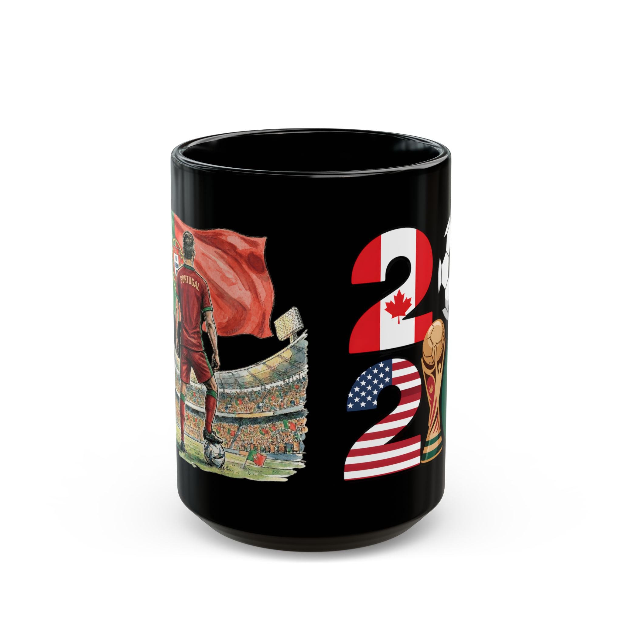 Portugal World Cup 2026 Mug, Black Ceramic Coffee Cup, Gift For Dad